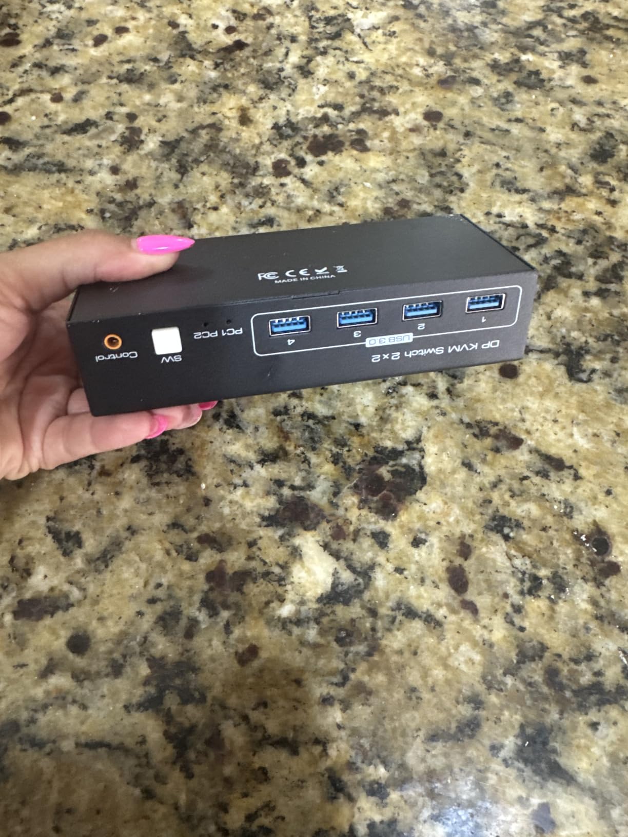 HDMI KVM Switch 3 Monitors 2 Computers 4K@60Hz KVM Switches with 4 USB 3.0 Ports for 2 Computers Sharing Triple Monitor and 4 USB Devices Support Extended & Copy Mode with 2 USB Cables customer photo 1