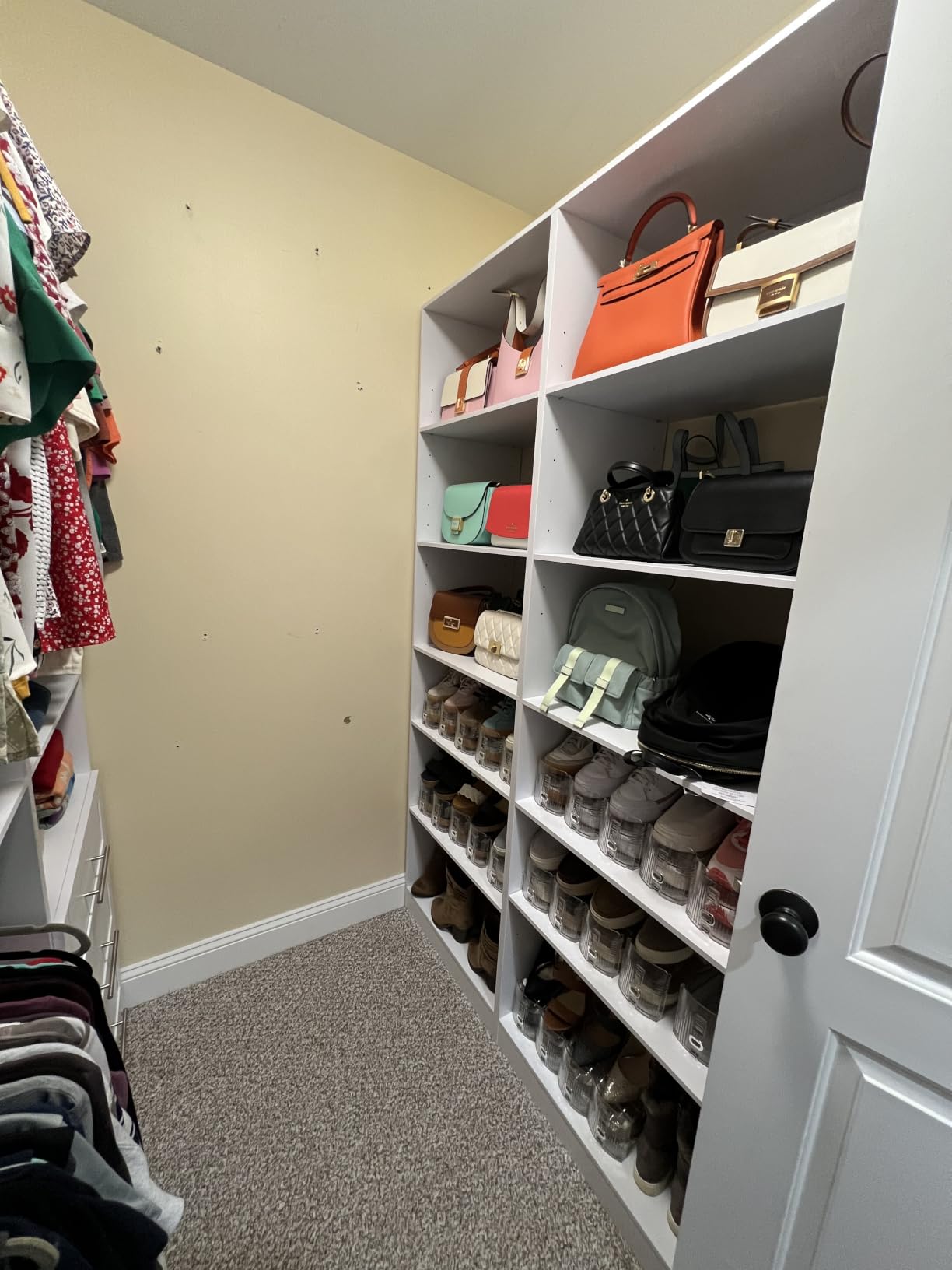 Fastgo Closet System with 9 Drawers, 8 Shelves, 8–23.5FT Custom Modular Closet Organizer Systems Kits for Walk in Closet with 10 Hang Rods, Led Light & Mirror, Shoe Storage, 4 Sets, White customer photo 2