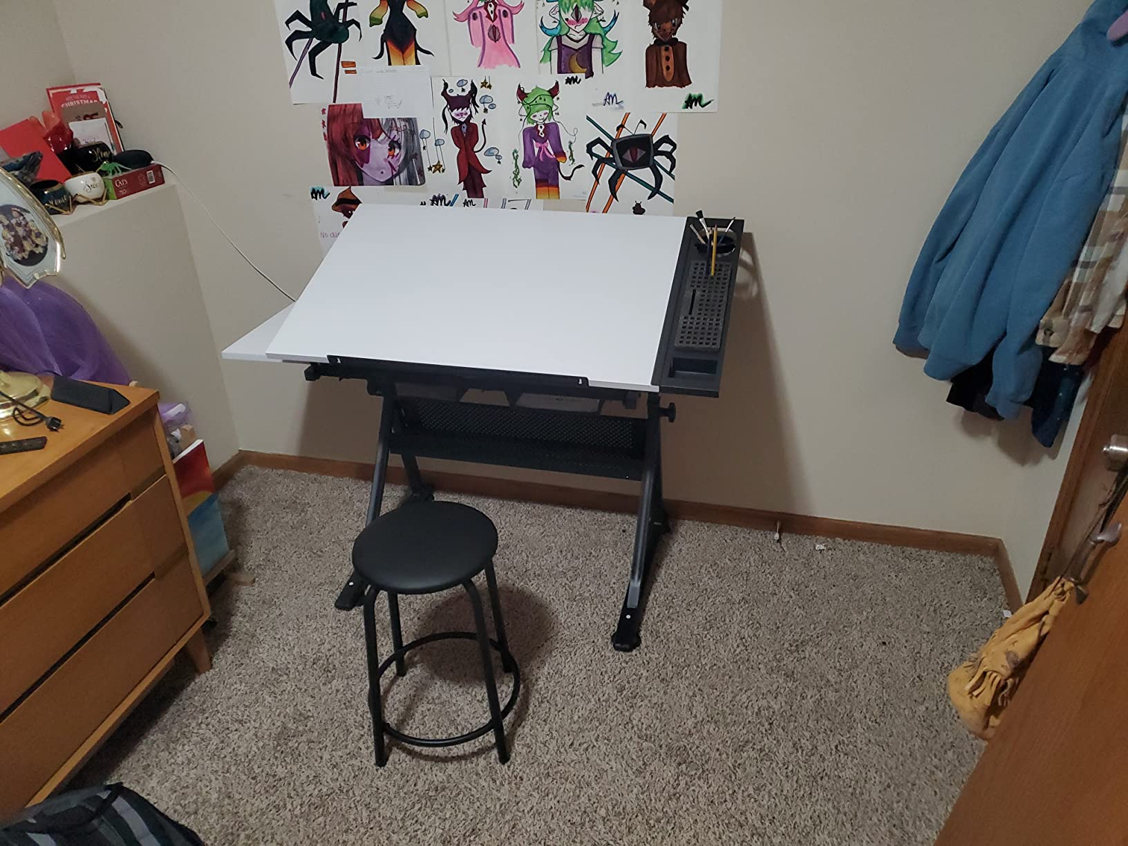 Studio Designs Fusion Drafting Table with Integrated LED Light Pad, Height & Angle Adjustable Tempered Glass Light Table, Artograph Light Pad, Storage Drawers & Side Shelf customer photo 2