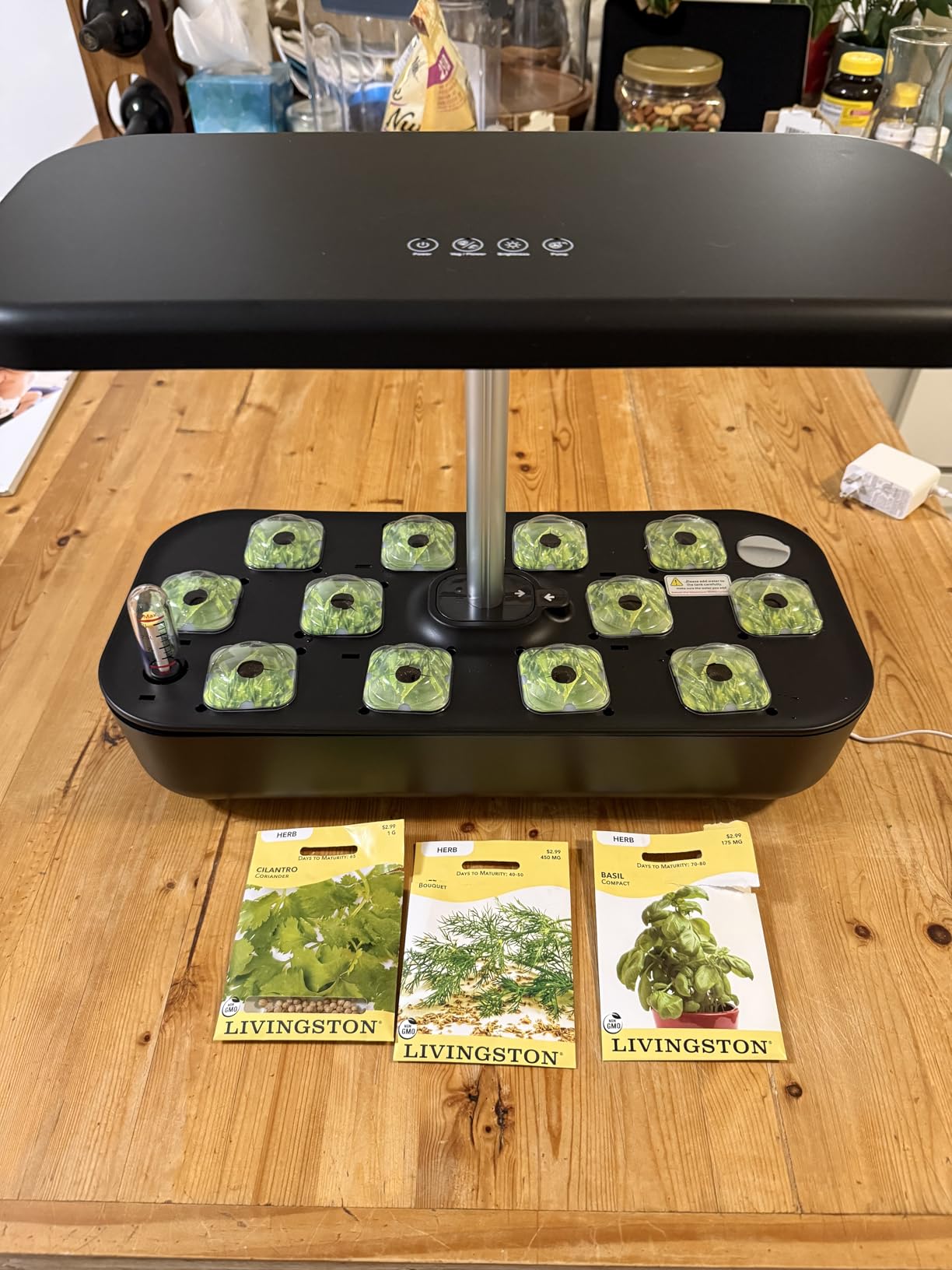 owltron Smart Hydroponics Growing System Kit,15 Pods Indoor Herb Garden with 36W LED Grow Light & APP Control, Planting Height Up to 30