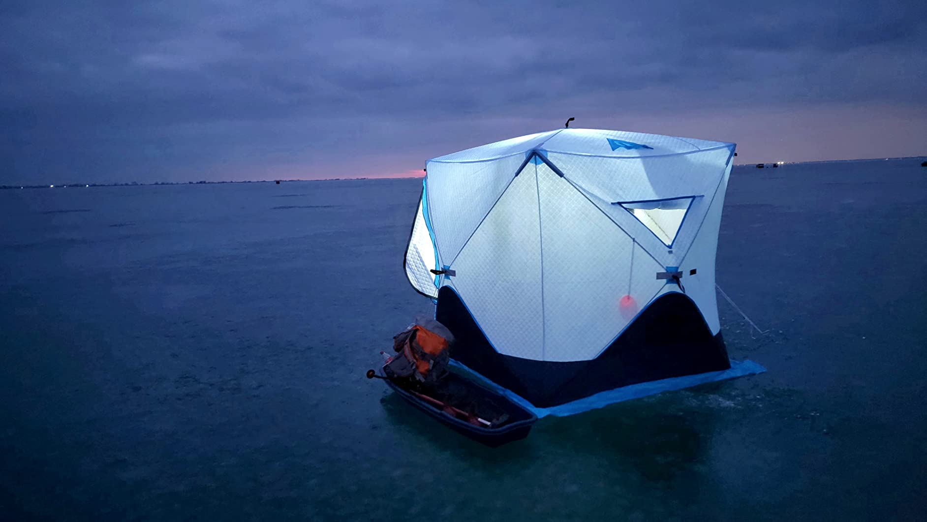 Outsunny 2/4/8 Person Pop-up Insulated Ice Fishing Tent customer photo 1