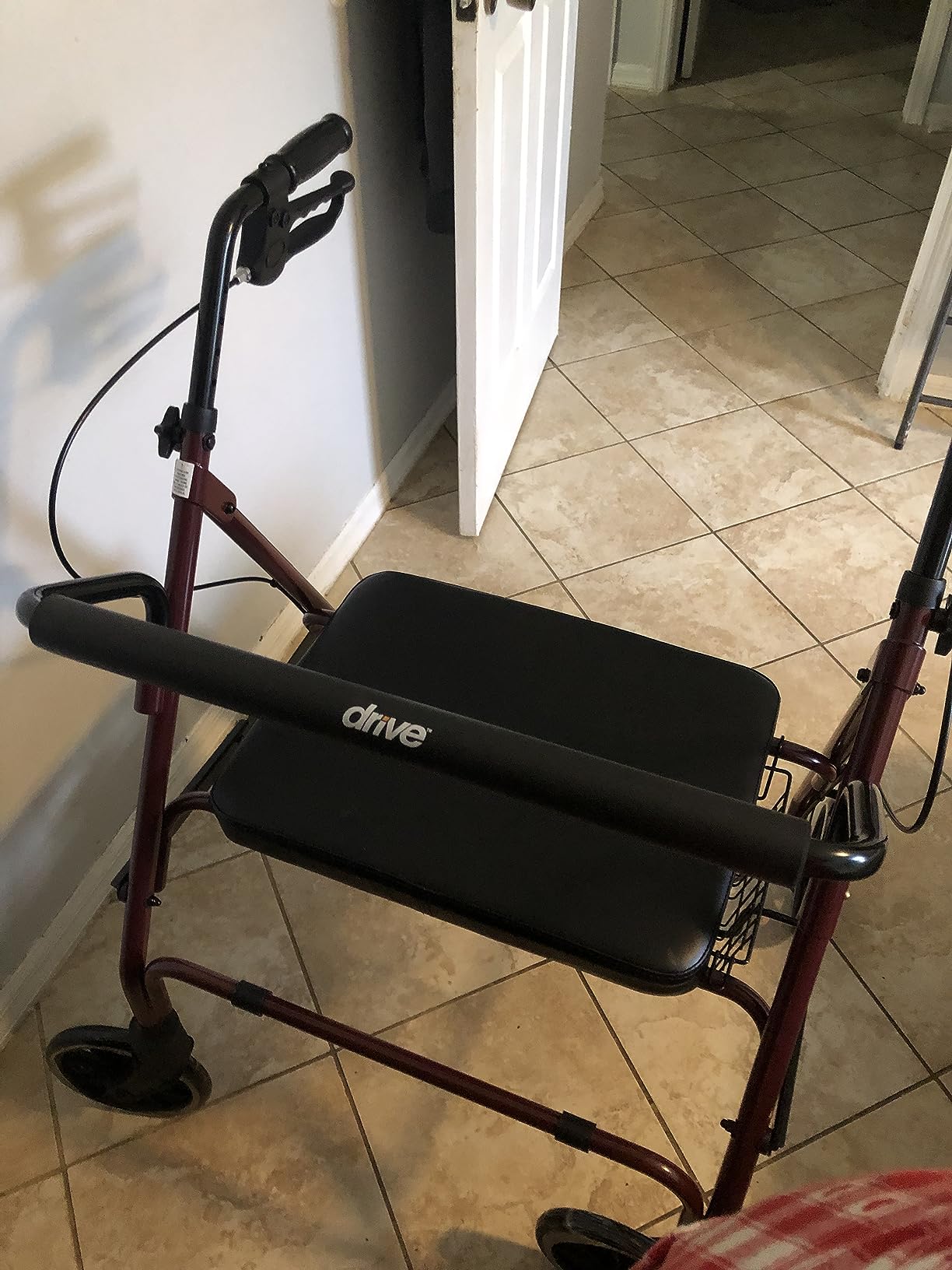 Drive Medical Bariatric Foldable Rollator Walker with Seat, Red customer photo 1