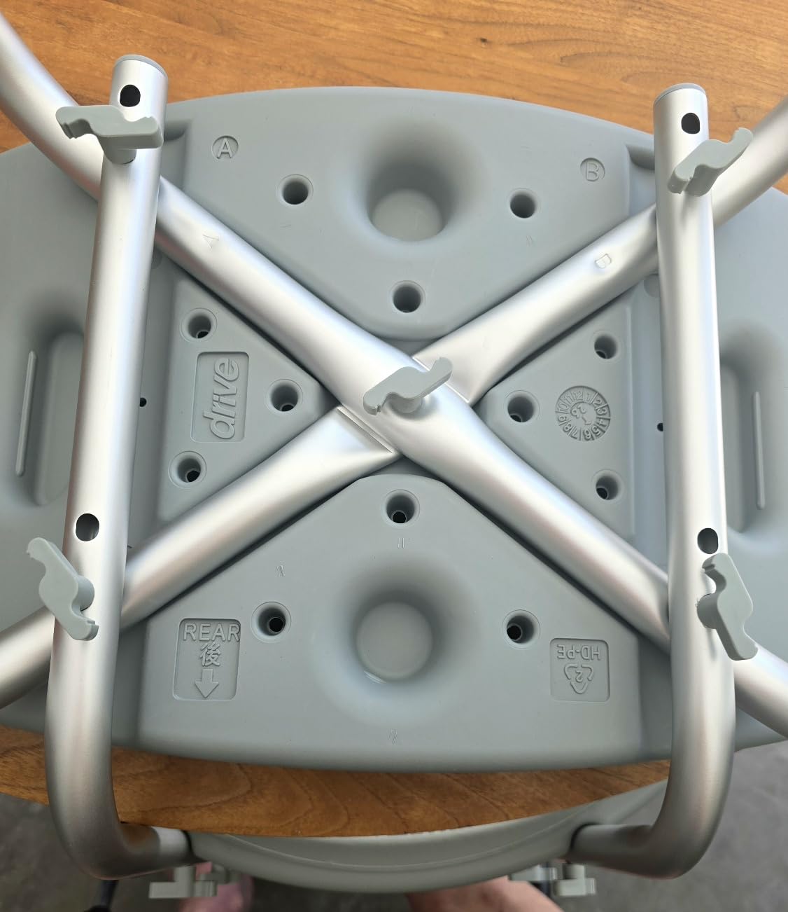 Drive Medical Shower Chair with Back and Suction Feet, Gray customer photo 1