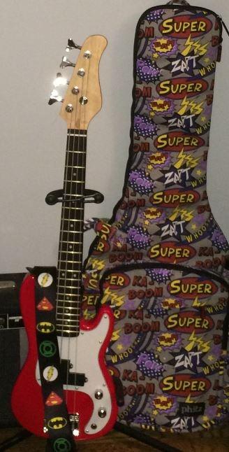 Electric Base Guitar, Small Scale 36 Inch Children's Sized Mini, Color: Blue customer photo 1
