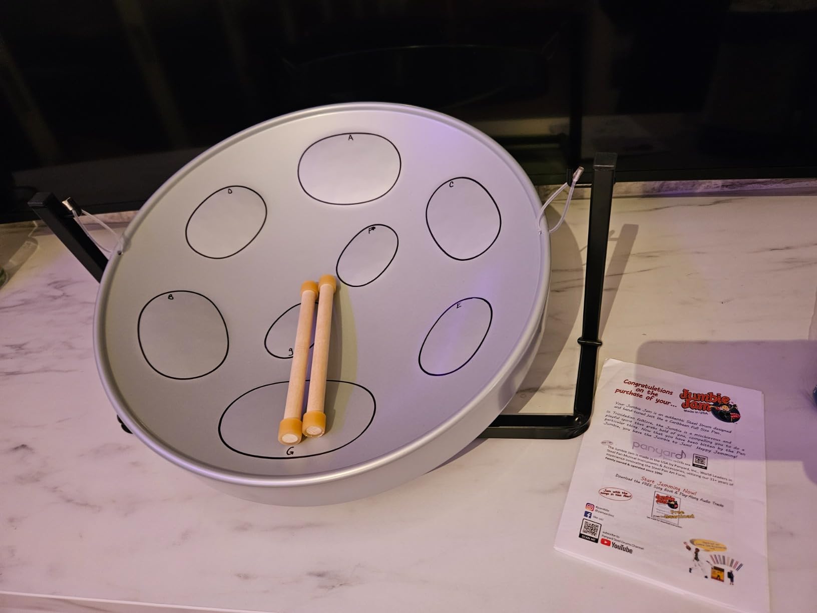 Panyard JJ Jumbie Jam Steel Ready to Play Kit-Silver G-Major with Table Top Stand-Made in USA (W1084) customer photo 2