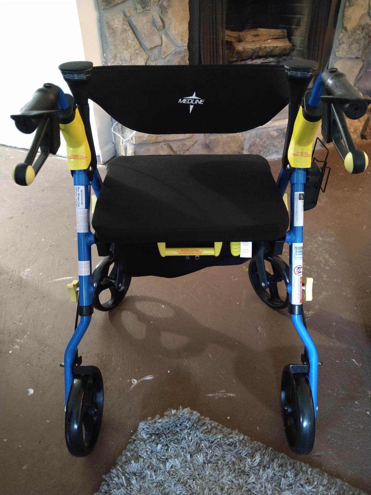 Medline Premium Empower Rollator Walker with Seat, Folding Rolling Walker with 8-inch Wheels, Silver customer photo 1