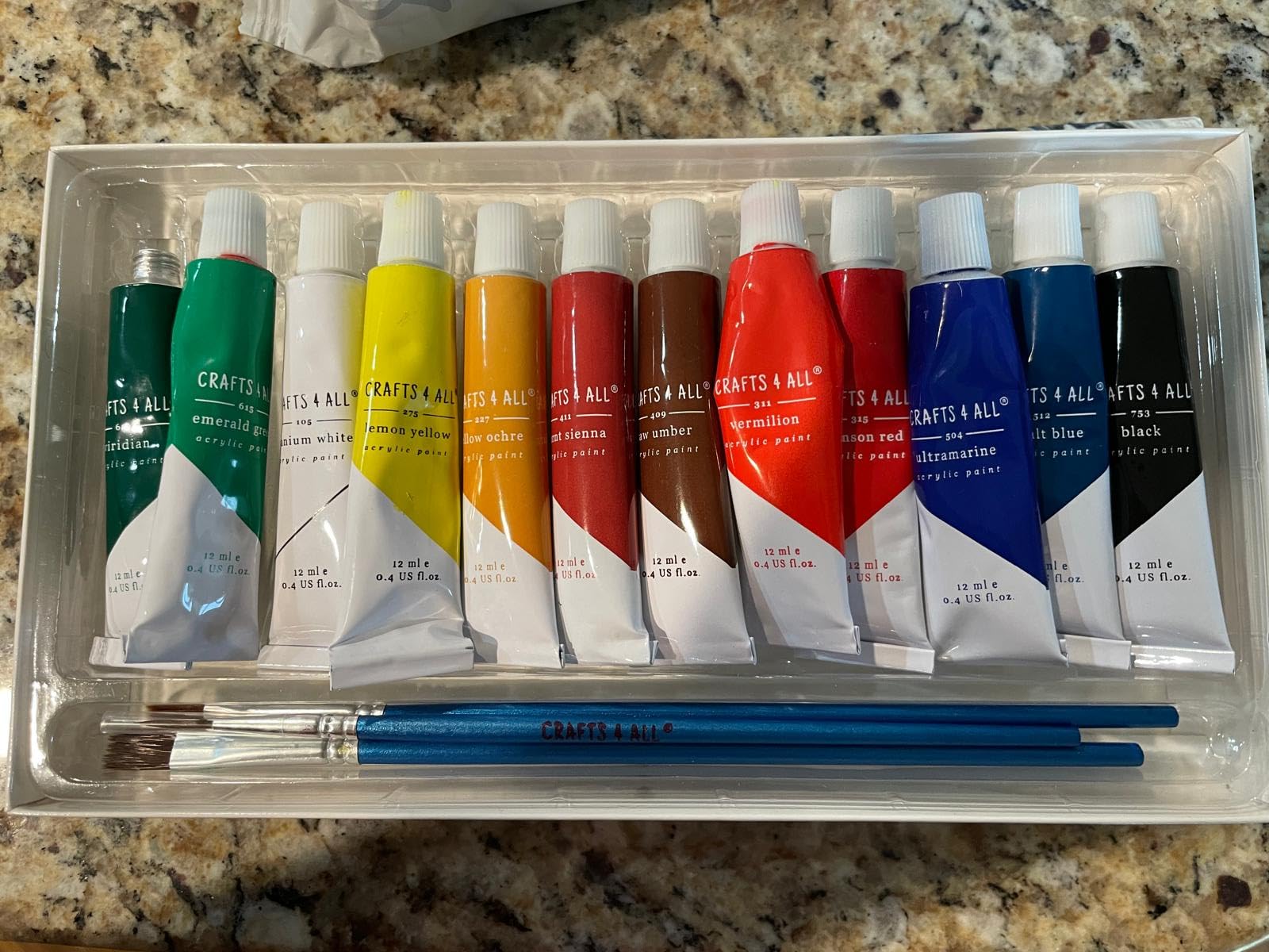 Crafts 4 All Acrylic Paint Set for Adults and Artists - 24 Pack of 12mL Paints with 3 Art Brushes, Non-Toxic Craft Paint for Easter Eggs, Ceramic Rock- Art Supplies customer photo 1