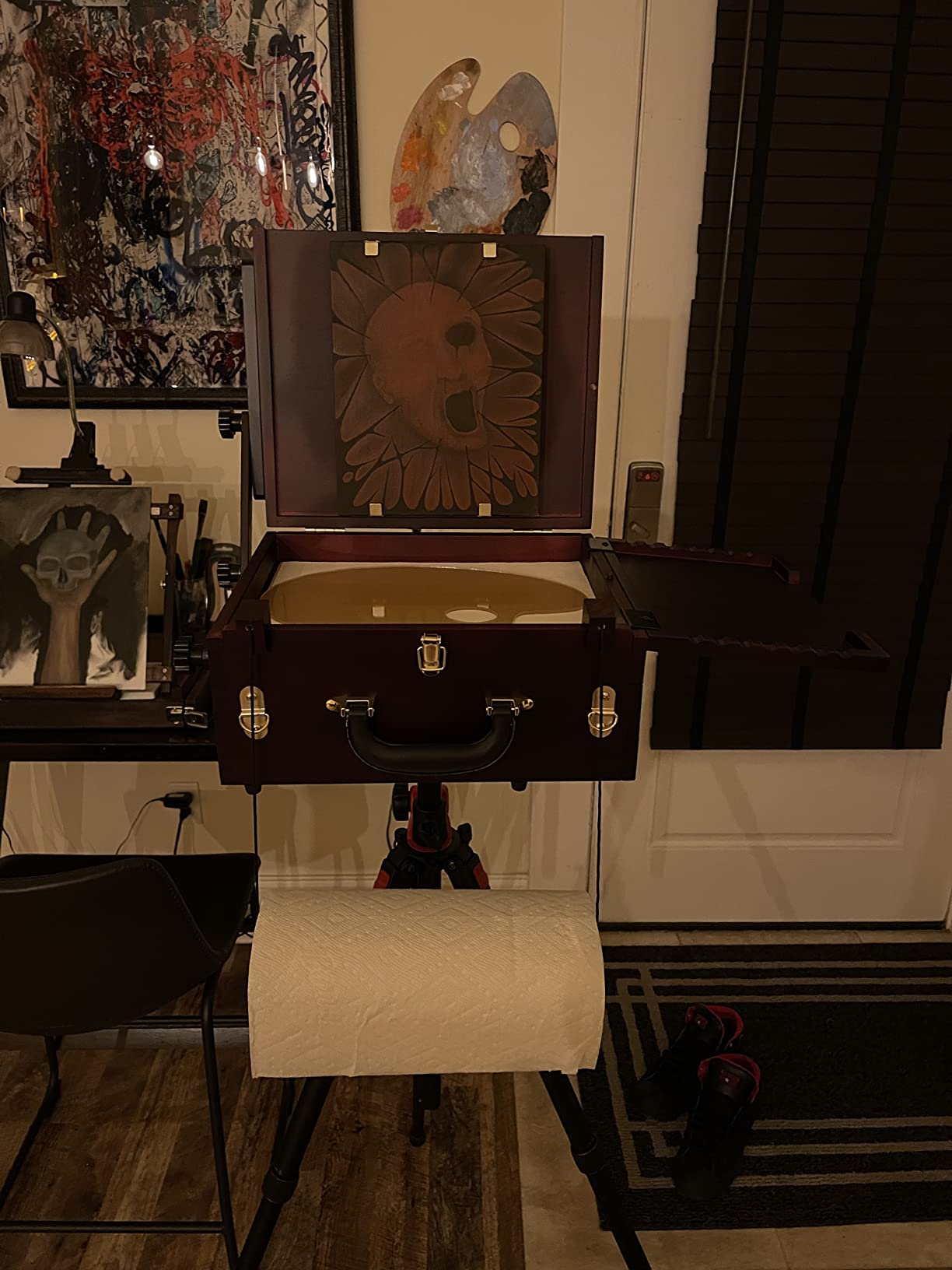 Soho Urban Artist Pochade Box for Plein - Aire Painting French Easel, Lightweight, Portable & Adjustable, Mahogany Finish customer photo 2