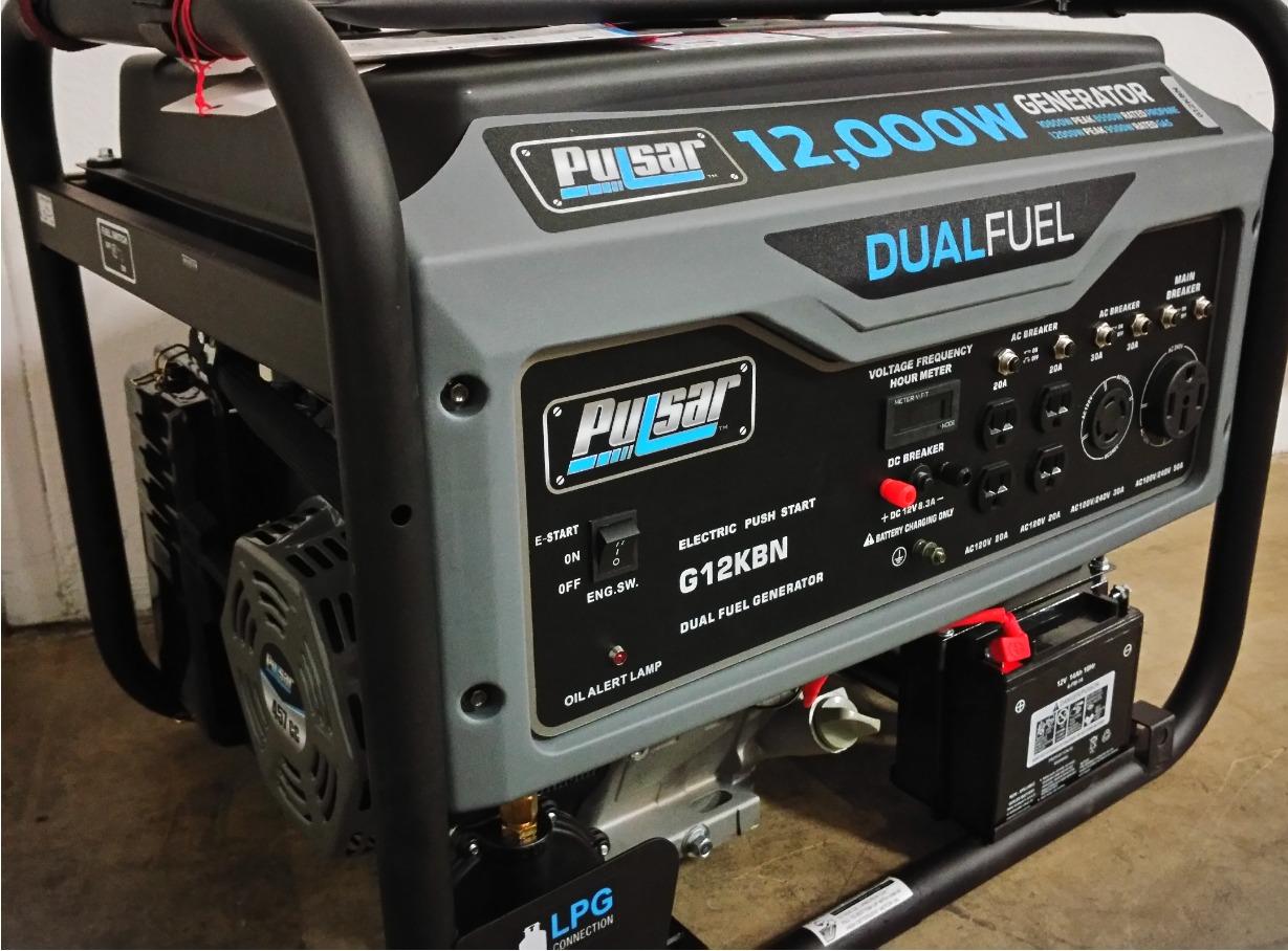 Pulsar G12KBN Heavy Duty Portable Dual Fuel Generator - 9500 Rated Watts & 12000 Peak Watts - Gas & LPG - Electric Start - Transfer Switch & RV Ready - CARB Compliant customer photo 1