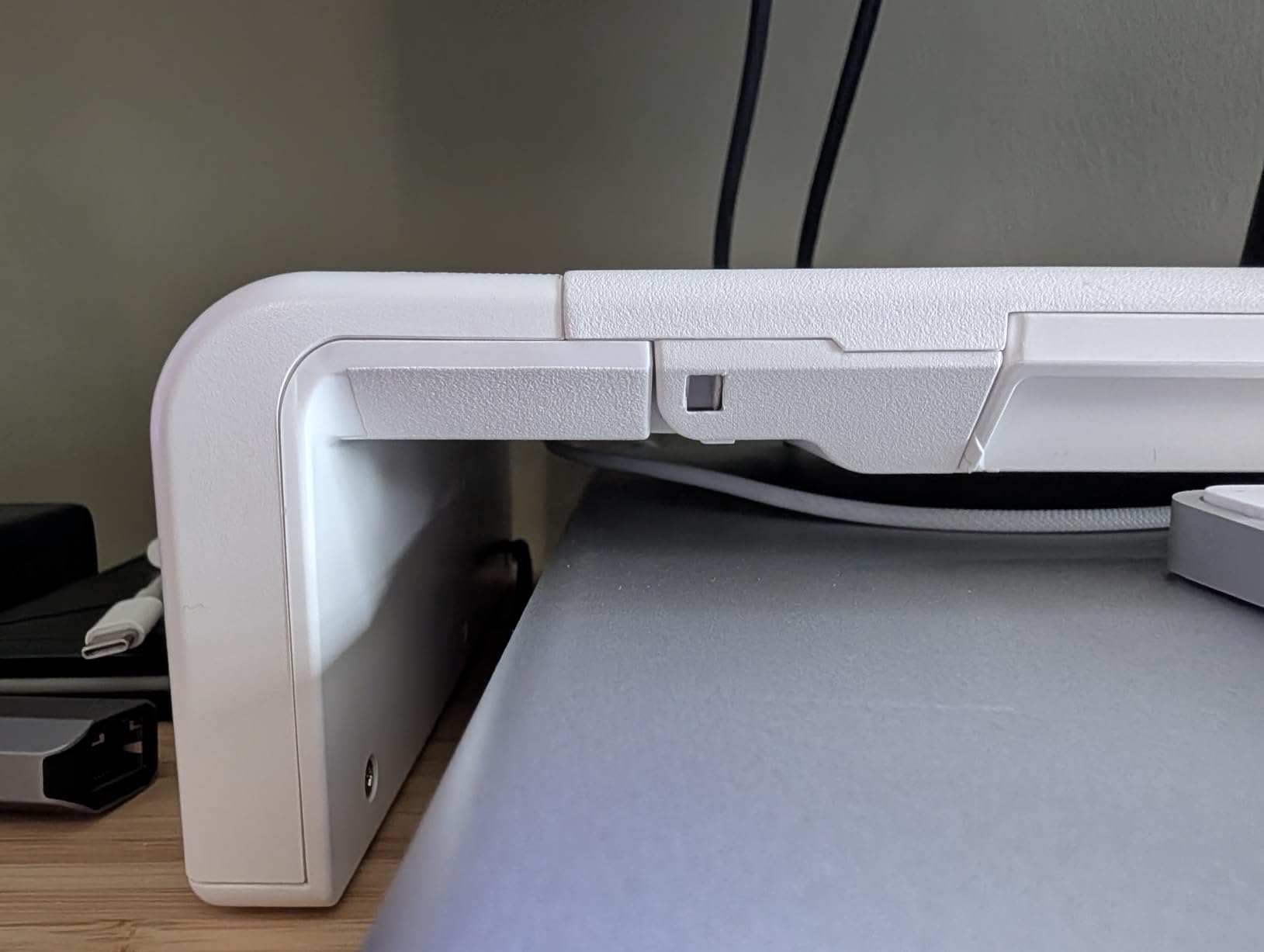 Monitor Stand Riser, Klearlook Foldable, Height Adjustable Computer Stand, Desk Shelf Riser with Storage Drawer &Tablet Phone Stand for Desktop, Laptop (White) customer photo 1