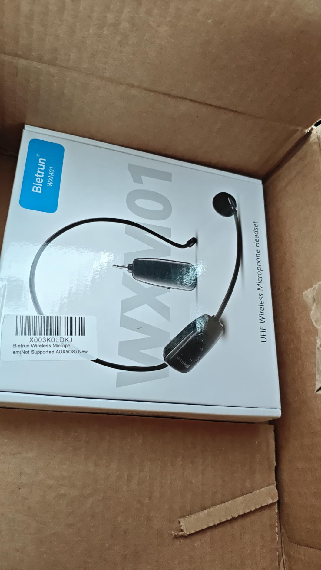 Bietrun Wireless Microphone Headset, UHF Wireless Headset Mic System, 160ft Range,1/8'' and 1/4'' Plug, for Speakers, Voice Amplifier, PA System(Not Supported AUX/iOS) customer photo 1