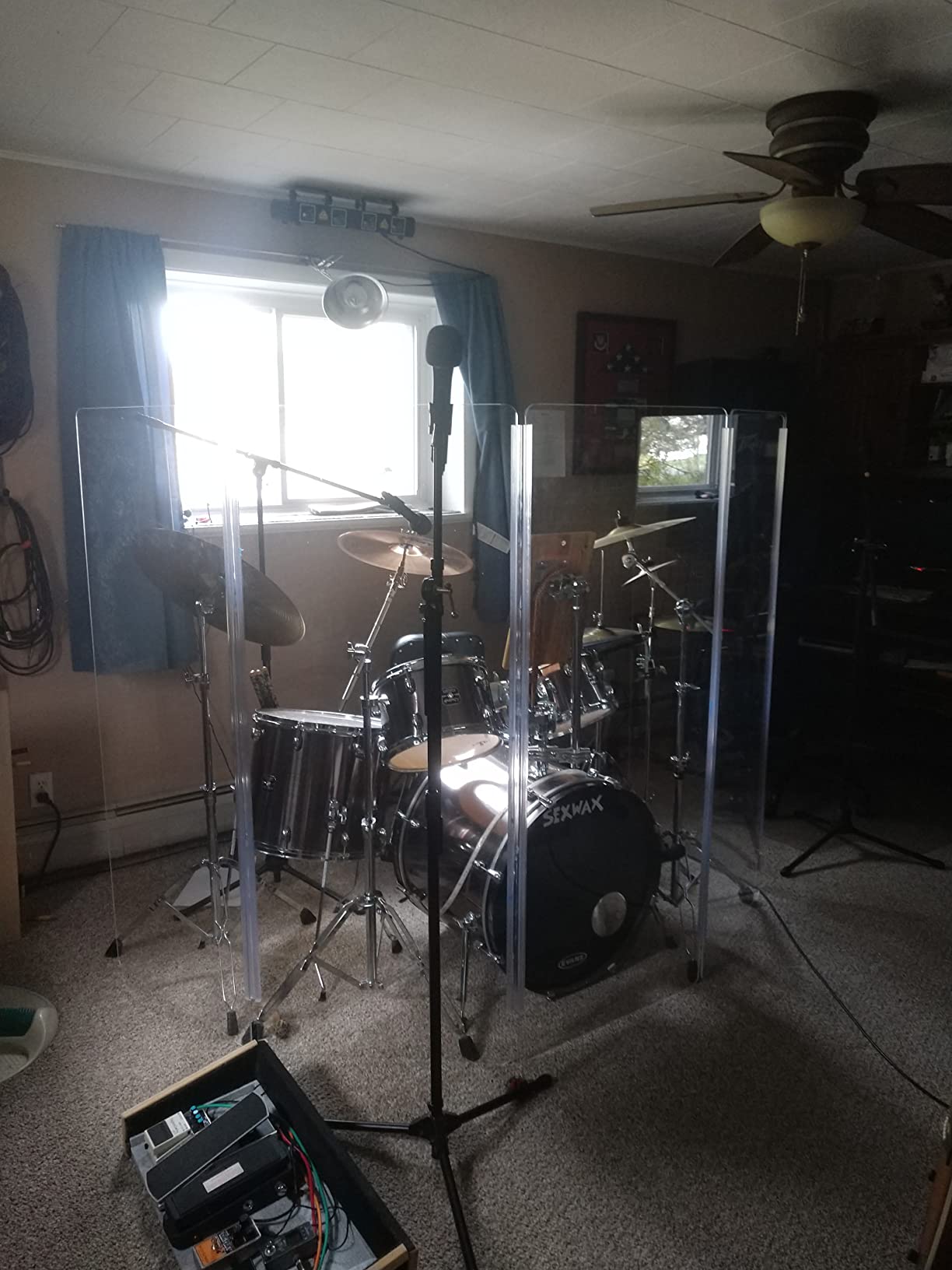 PENNZONI Drum Shield 5ft with Plastic Hinges, Comes with 5 Drum Panels & Plastic Hinges, Premium Clear Acrylic Panels, Drum Screen customer photo 2