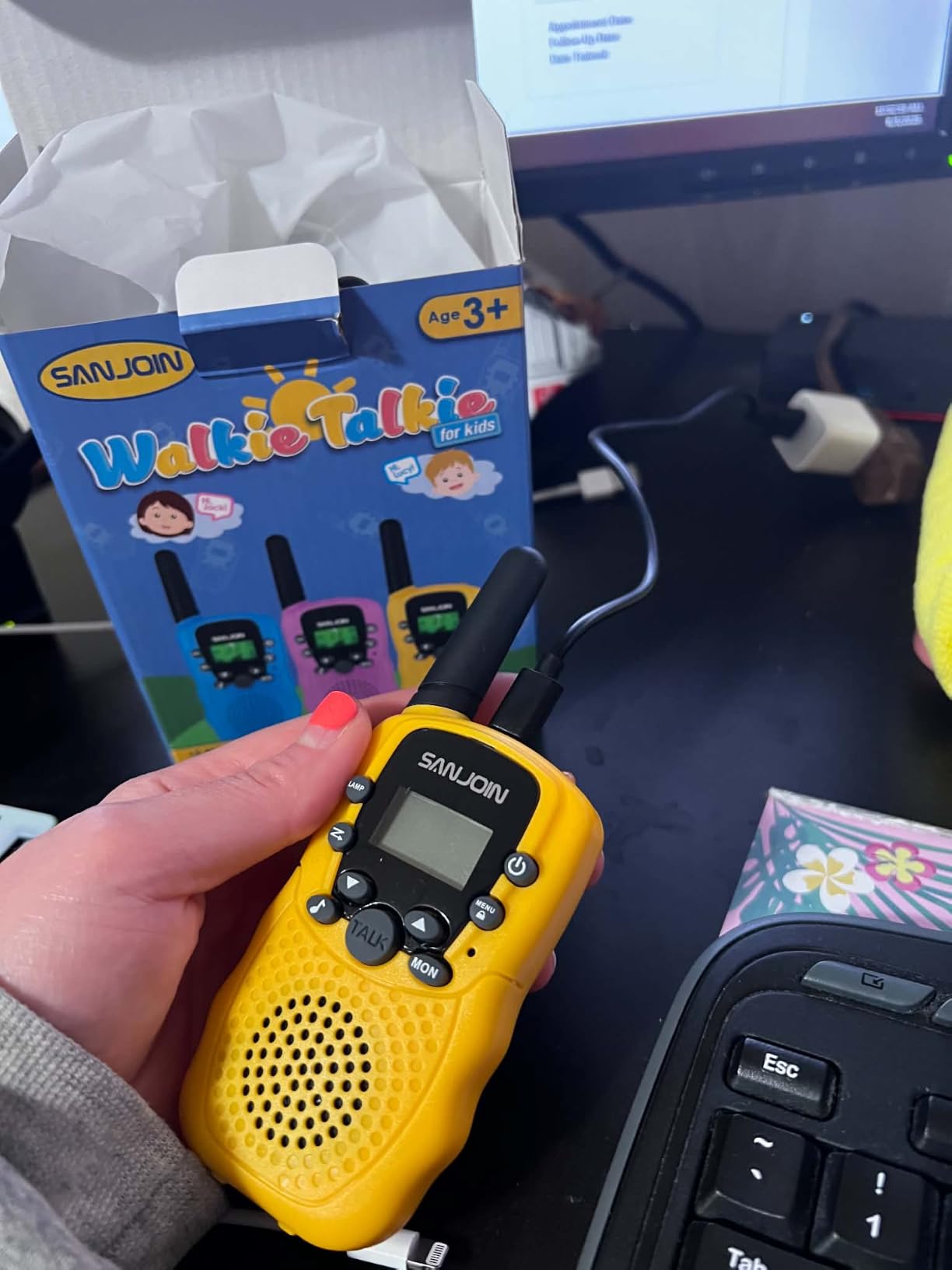Rechargeable Walkie Talkies for Kids, 2000 mAH Last 3-4 Days 2 Way Radios, Toys for 3-12 Year Old Boys Girls to Outside, Camping, Hiking Birthday Holiday Easter Basket Stuffers Presents customer photo 2