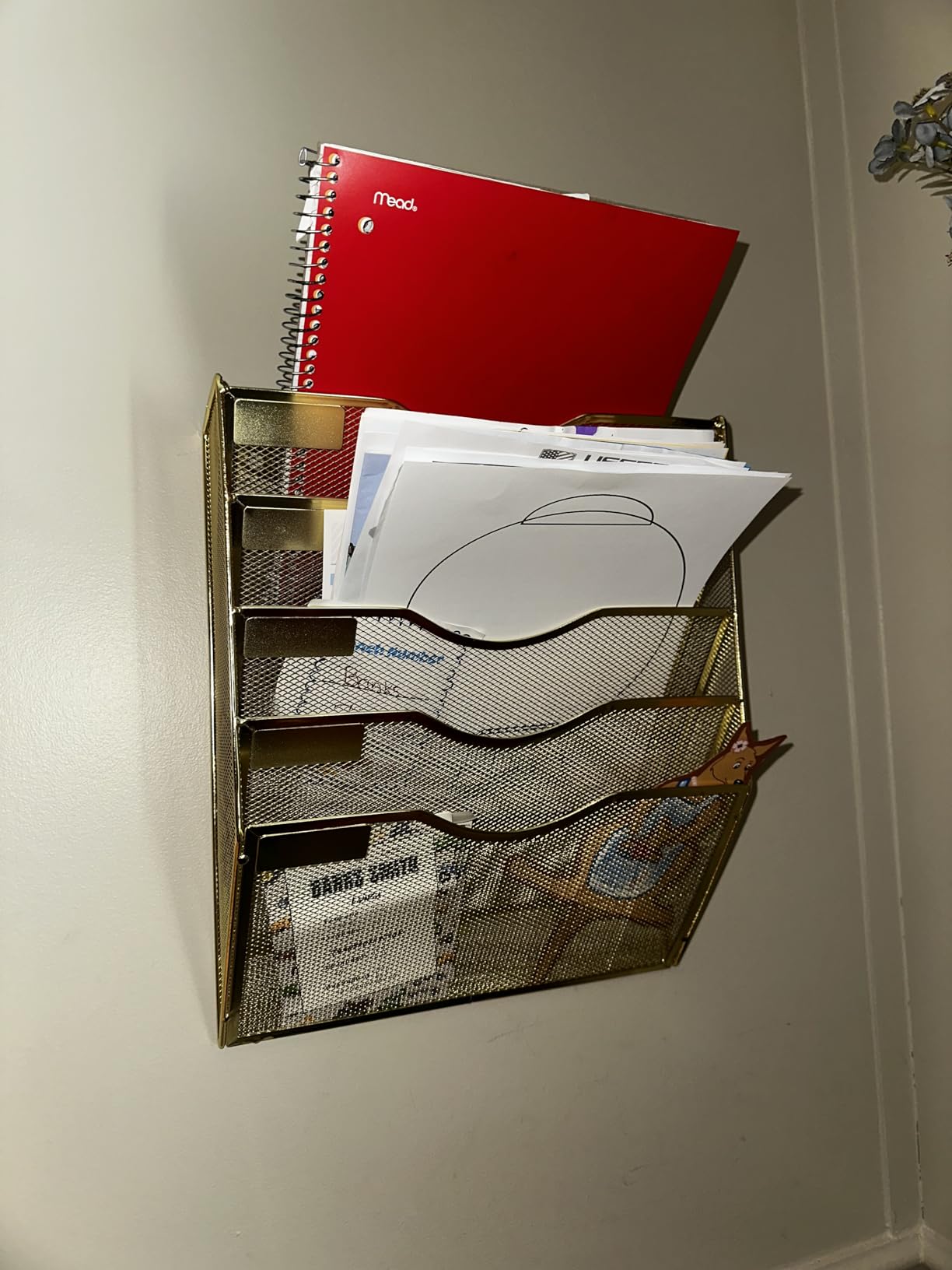 EASEPRES 5 Tier Mesh Wall File Organizer, Hanging Mail Holder for Office customer photo 1