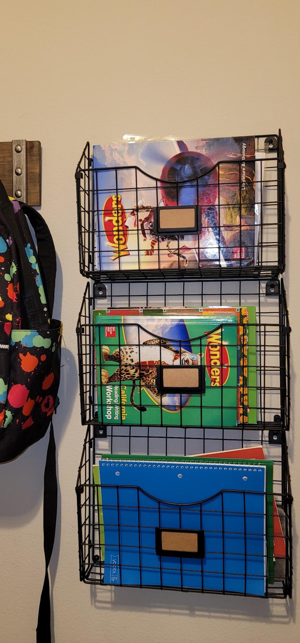 X-cosrack 3-Tier Detachable Hanging Wall Files, Wall Mounted Mail Basket customer photo 2