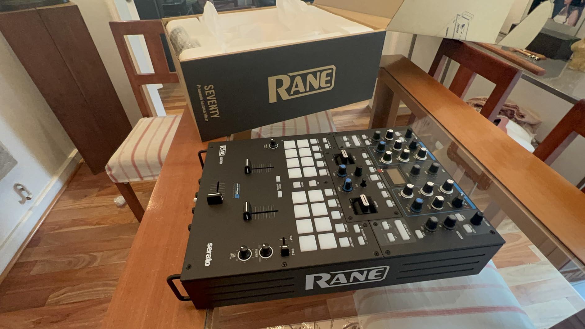 RANE DJ SEVENTY – Two Channel DJ Mixer for Serato DJ with Akai Professional MPC Performance Pads Internal DJ FX and Three Contactless MAG FOUR Faders customer photo 2