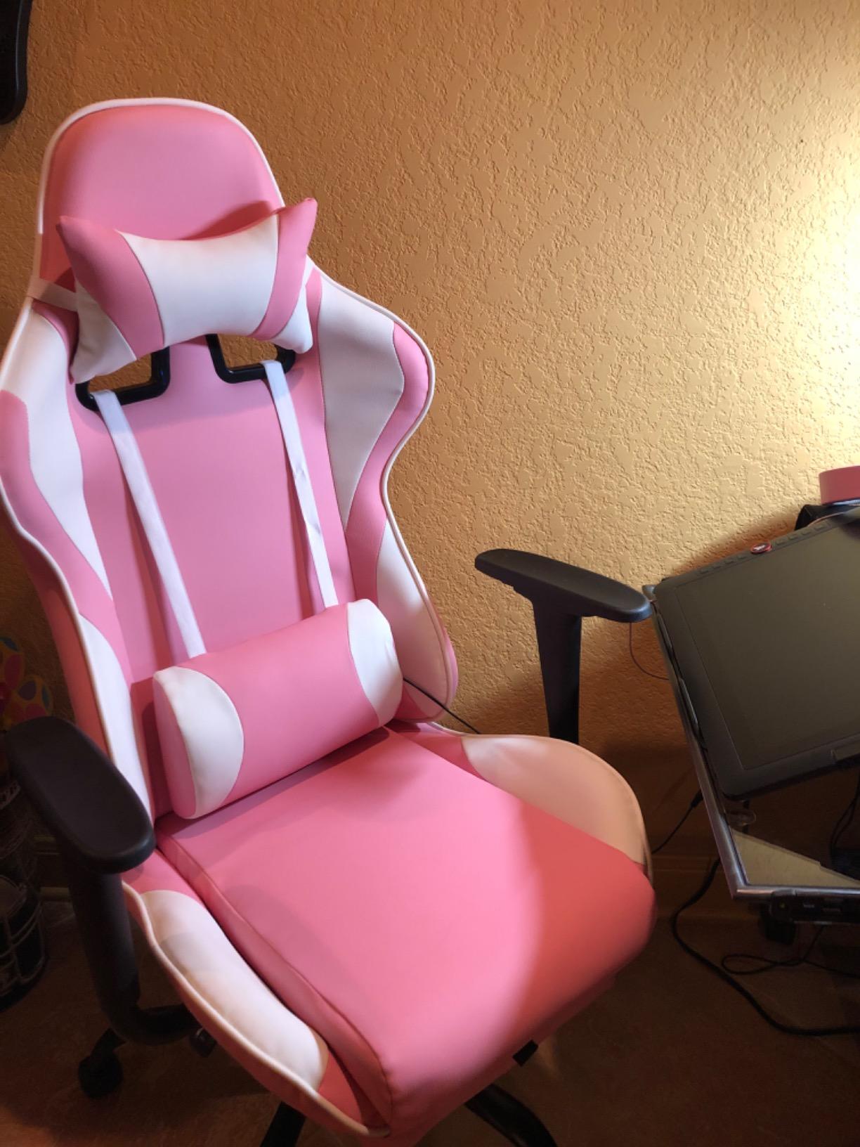 BestOffice Massage Gaming Chair with Footrest, Office Desk Chair, Blue customer photo 2
