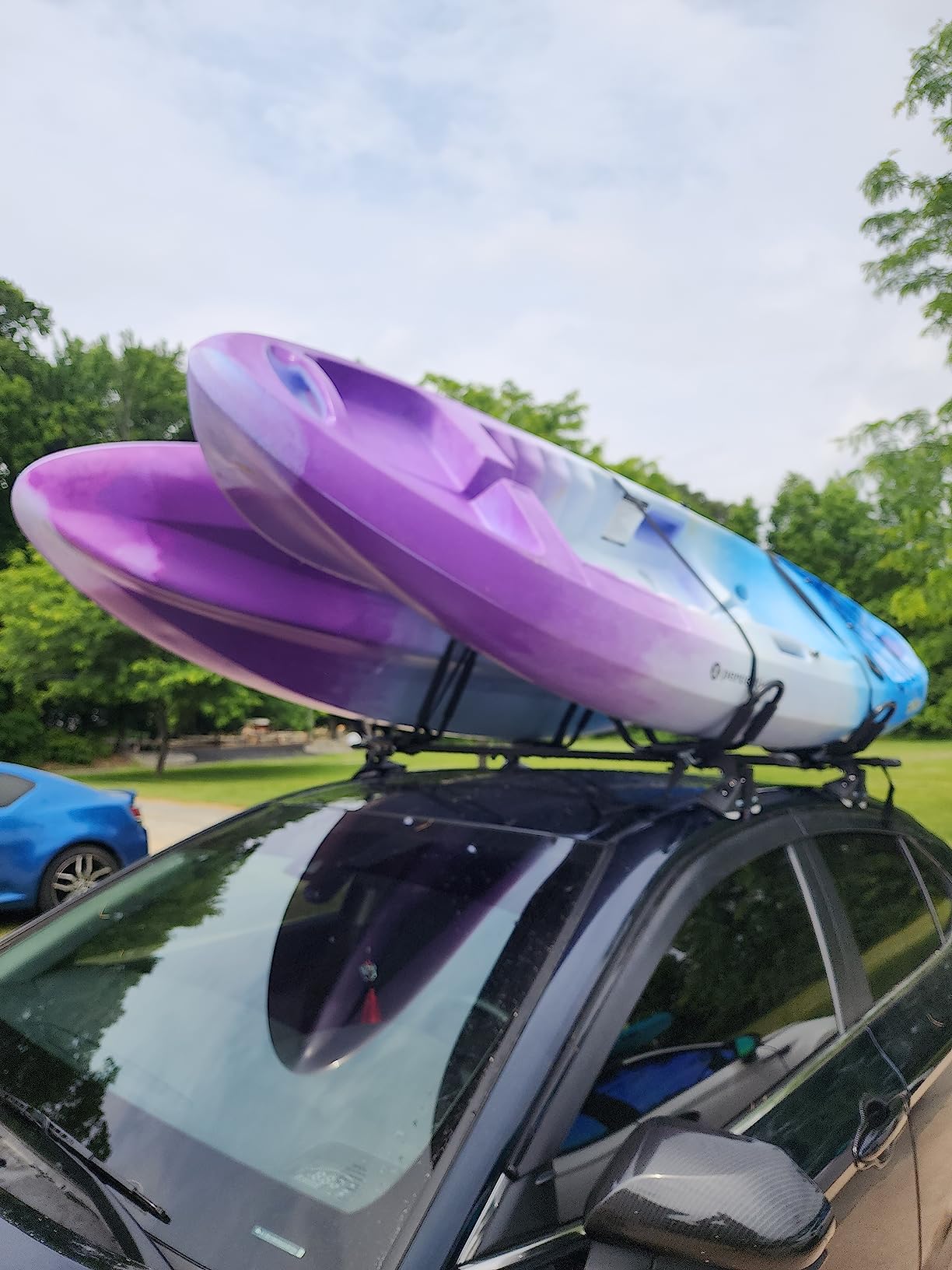 FDB J Cross Bar 2 Pairs = 4 PCS Universal Kayak Canoe Top Mount Carrier Roof Rack Boat SUV Truck Van Car with 4 pcs Tie Down Straps customer photo 2