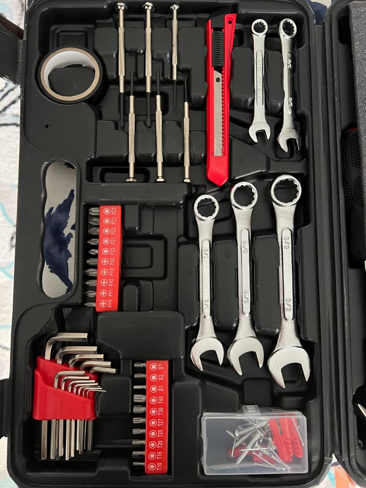 CARTMAN 148-Piece Household Tool Set, Blue Tool Kit with Plastic Toolbox customer photo 2