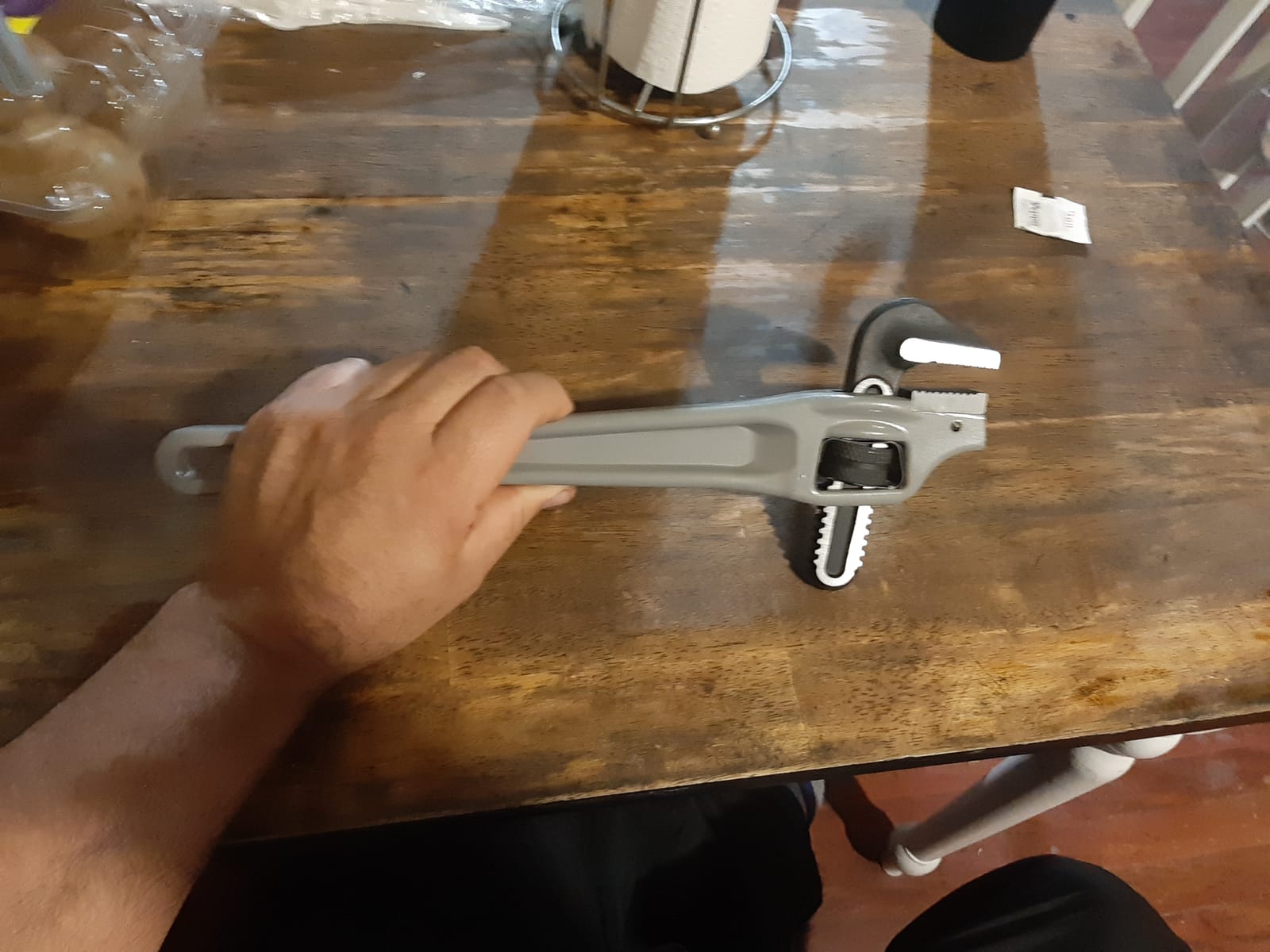 DURATECH 14-inch Aluminum Offset Pipe Wrench, Adjustable Plumbing Wrench customer photo 1