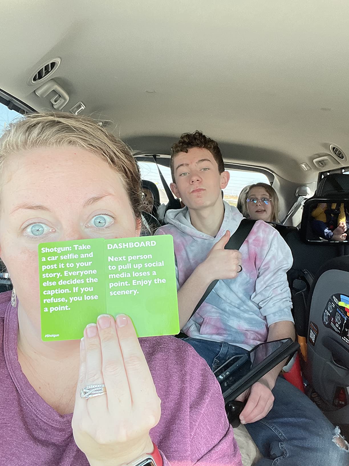WHAT DO YOU MEME? Shotgun! - The Road Trip Car Game for Families, Travel Games and Road Trip Activities for Kids by Relatable customer photo 2