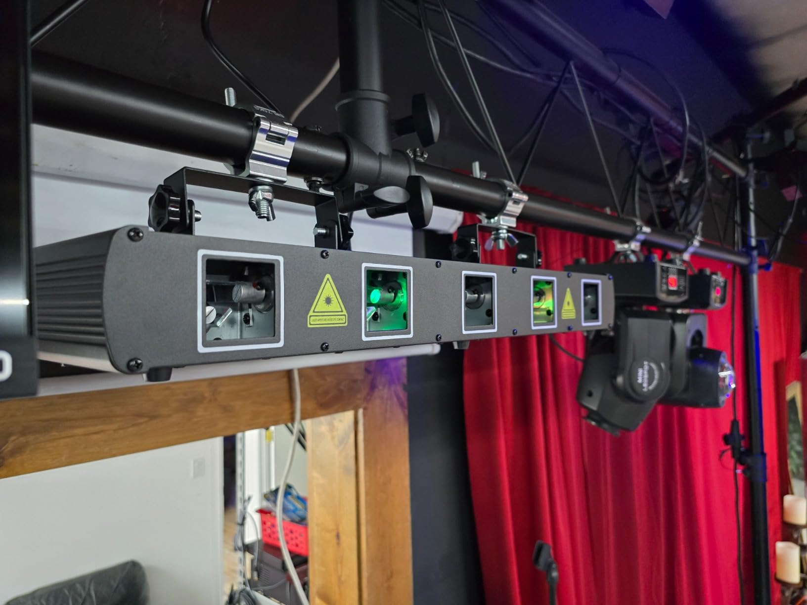 U`King DJ Laser Light, 5 Beam Effect Sound Activated DJ Party Lights RGBYC LED Laser Light Show with DMX Control for Disco Dancing Birthday Bar Stage Lighting customer photo 1