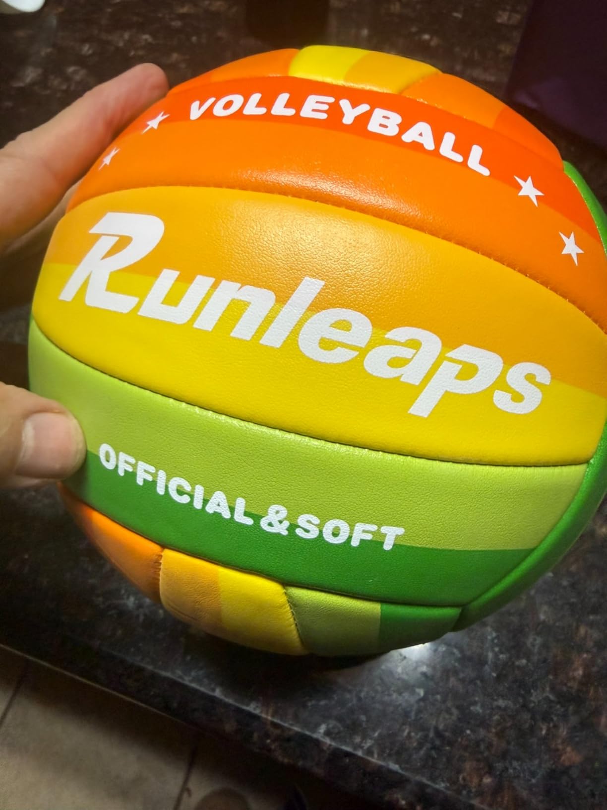 Runleaps Beach Volleyball Official Size 5 Soft Waterproof Volleyball Sand Sports PU Ball for Indoor, Outdoor, Pool, Gym, Training customer photo 1