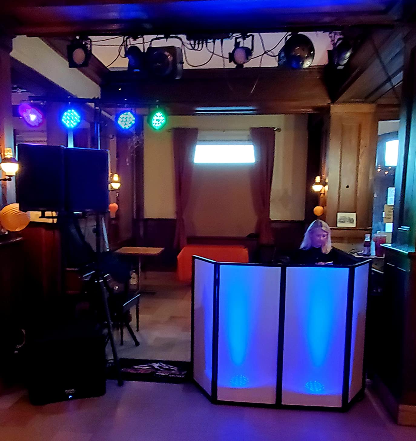 DJ Facade DJ Booth White&Black w/Carry Bag Portable DJ Event Facade Foldable Cover Screen Front Board Video Light Projector Display Scrim Panel customer photo 1