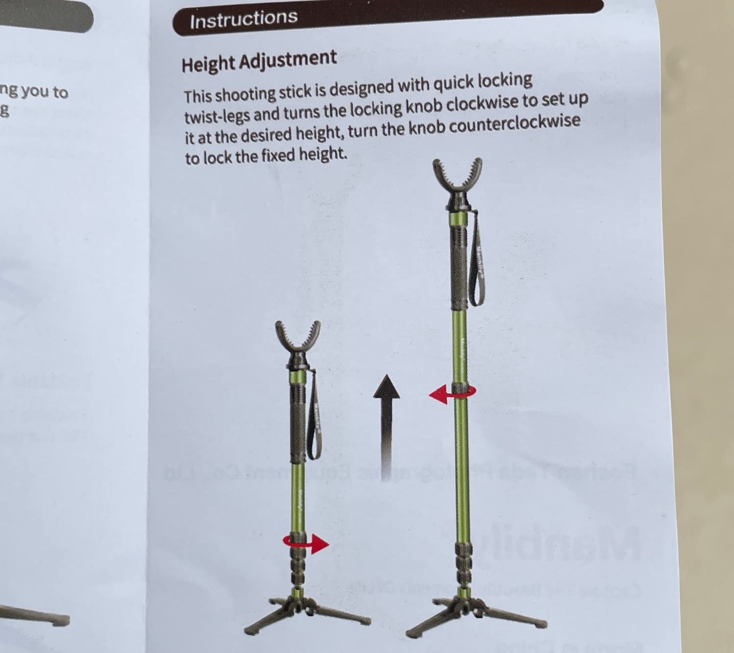 Manbily Shooting Stick Monopod with Tri-Stand Tripod Base, with Rotating and Removeable U-Shaped Yoke for Hunting, Shooting, and Outdoors-Green (G-333) customer photo 1