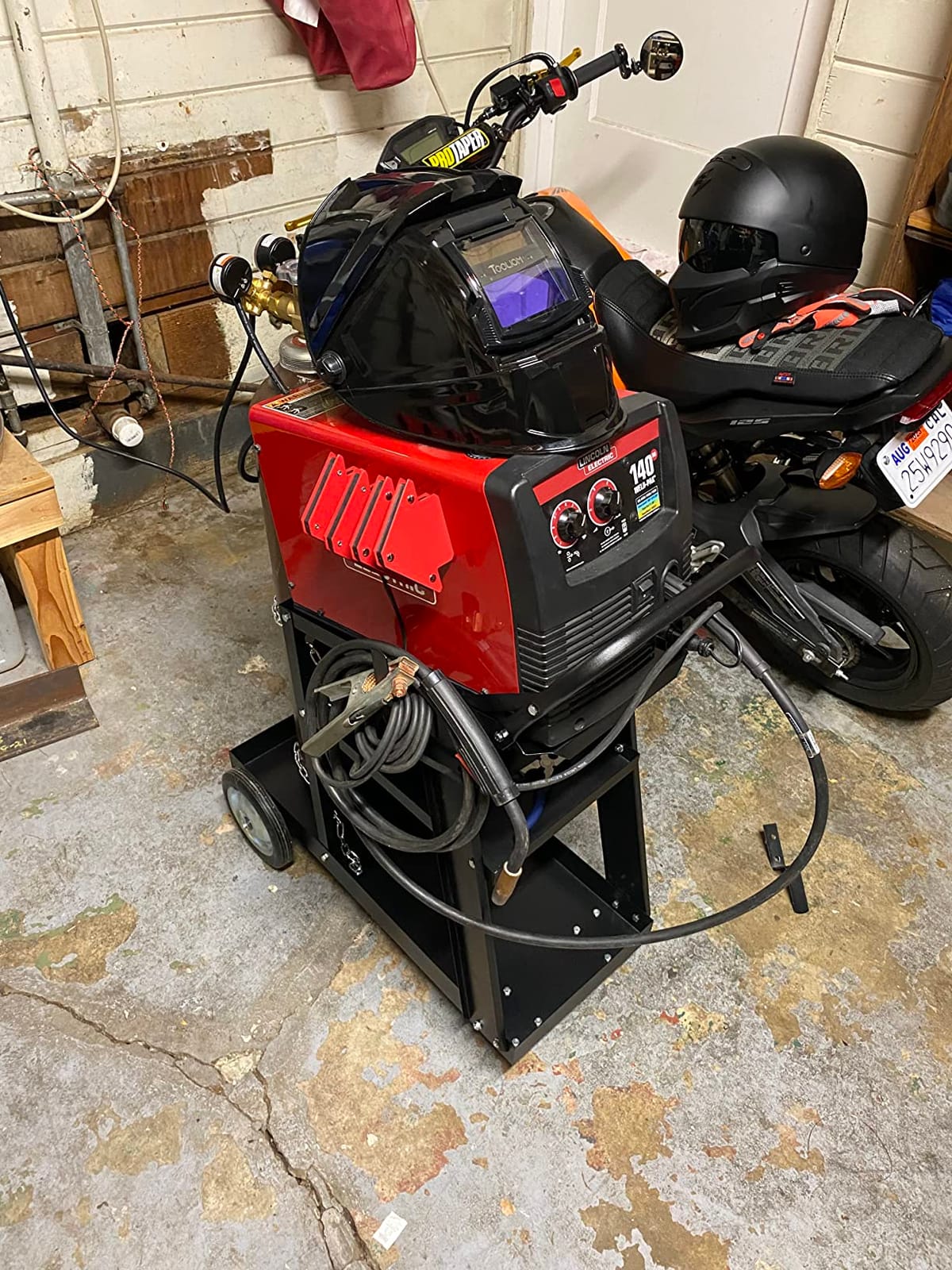 Welding Cart, Welding Carts for MIG/TIG Welder and Plasma Cutter, Black customer photo 1
