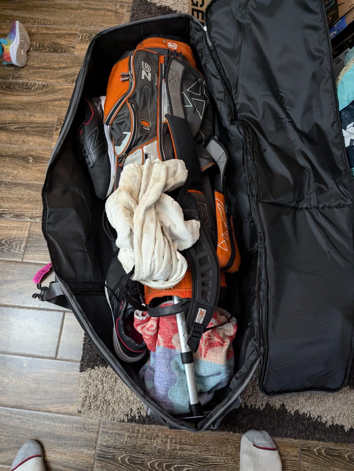 Golf Travel Bag with Adjustable Support Rod, 900D Heavy Duty Oxford Fabric customer photo 2