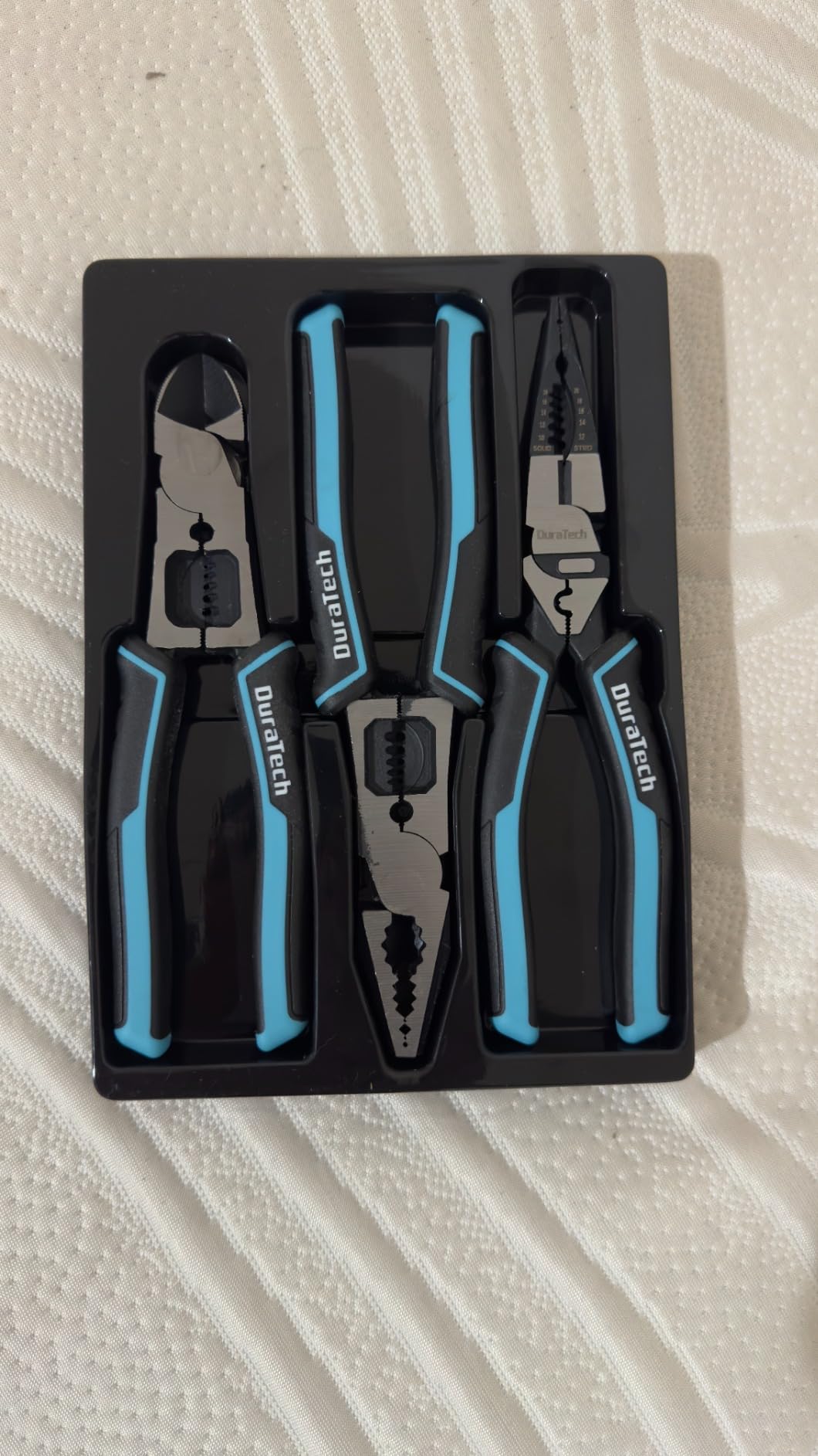 DURATECH 3PCS Pliers Set, Large 6 in 1 Multifunctional Wire Stripper Crimper Cutter, 8.5