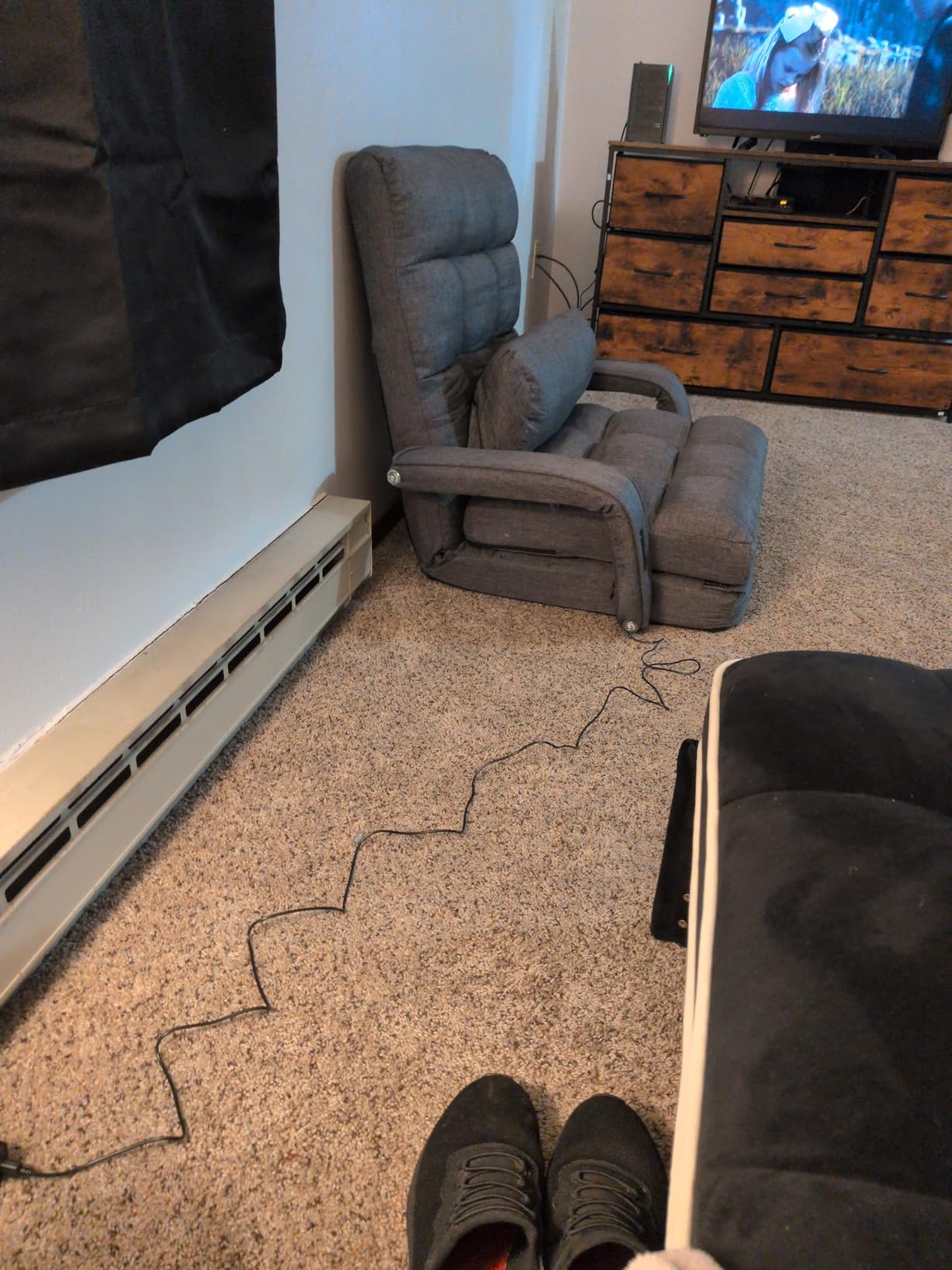 Comfy Floor Chair with Adjustable Backrest, Gaming Sofa Chairs (Grey) customer photo 2
