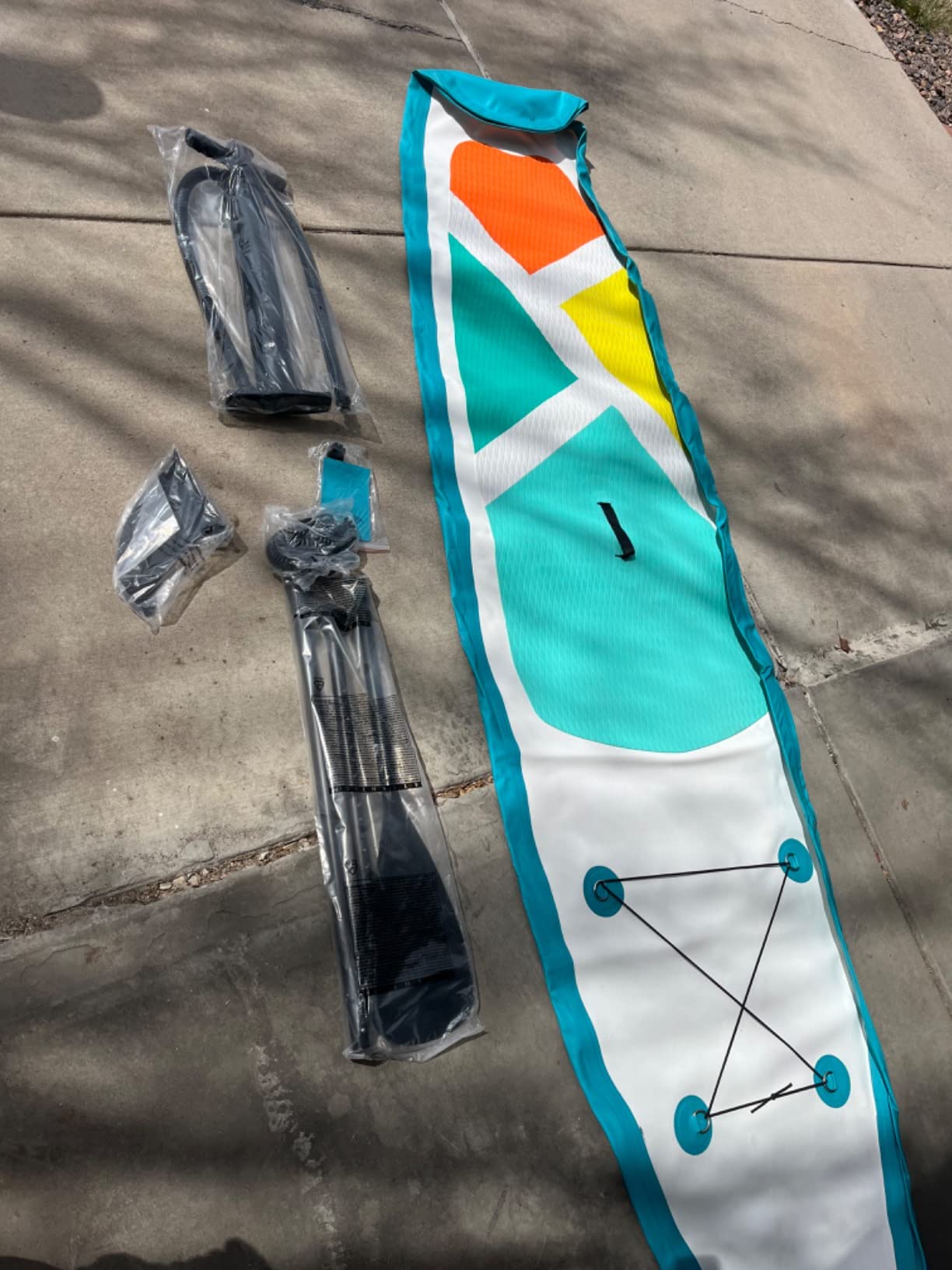Inflatable Stand-Up Paddle Boards for Adults, QILEBA 10ft Extra Wide Stable Inflatable Yoga Paddleboard with Durable SUP Accessories, Fins, Adjustable Paddle, Pump, Leash, Ultra-Light Non-Slip Deck customer photo 2