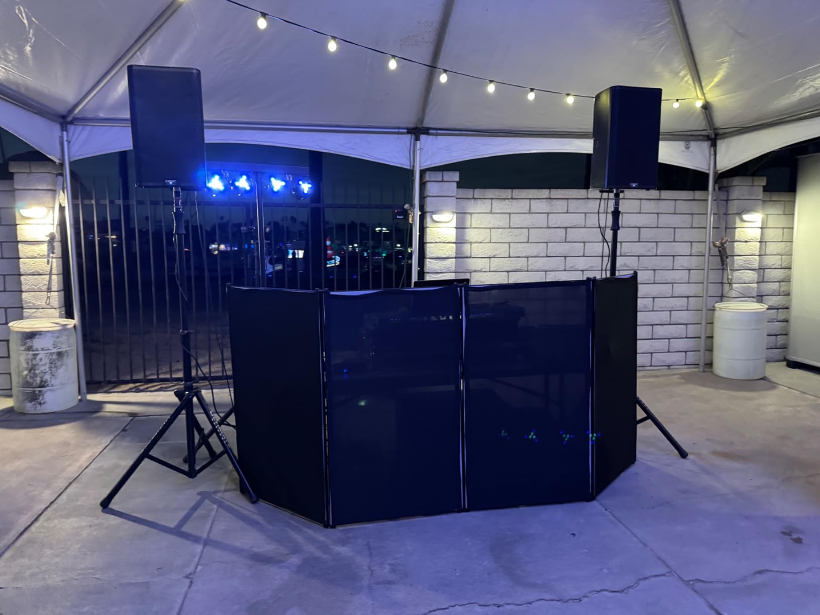 PRORECK DJ Foldable Facade Portable Event Booth Panels 4 Detachable Black Metal Frame Projector Display Scrim Panel with Carry Bag (black and white) customer photo 1
