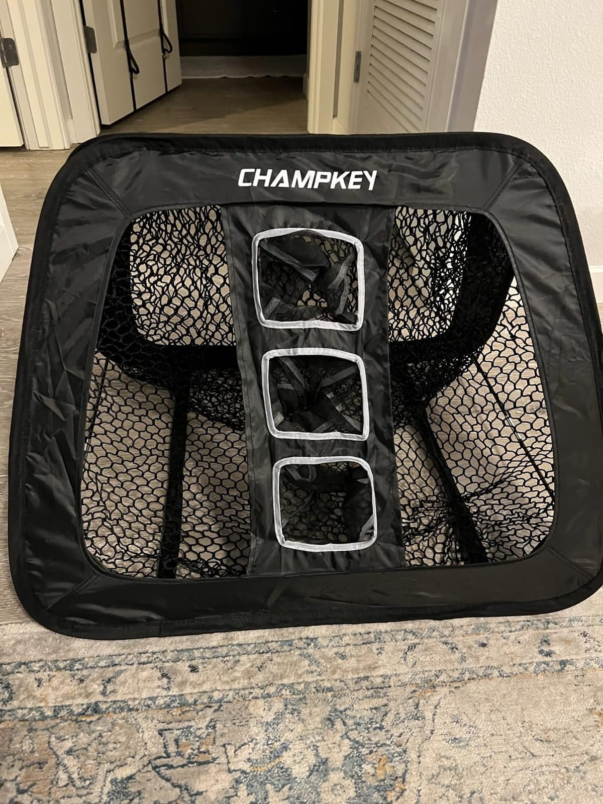 CHAMPKEY Double -Sided Golf Chipping Net with Mat and 12 Foam Balls - Professional Golf Practice Net Ideal for Indoor and Outdoor Training customer photo 1