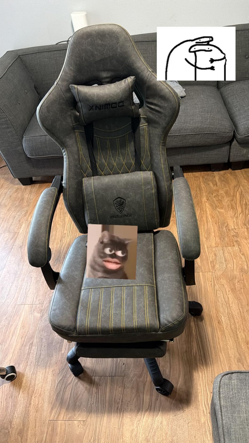 Dowinx Gaming Chair Breathable PU Leather Gamer Chair with Footrest Massage Lumbar Support, Big and Tall Ergonomic Reclining Computer Chair with Pocket Spring Cushion for Adults Teens (Brown) customer photo 1
