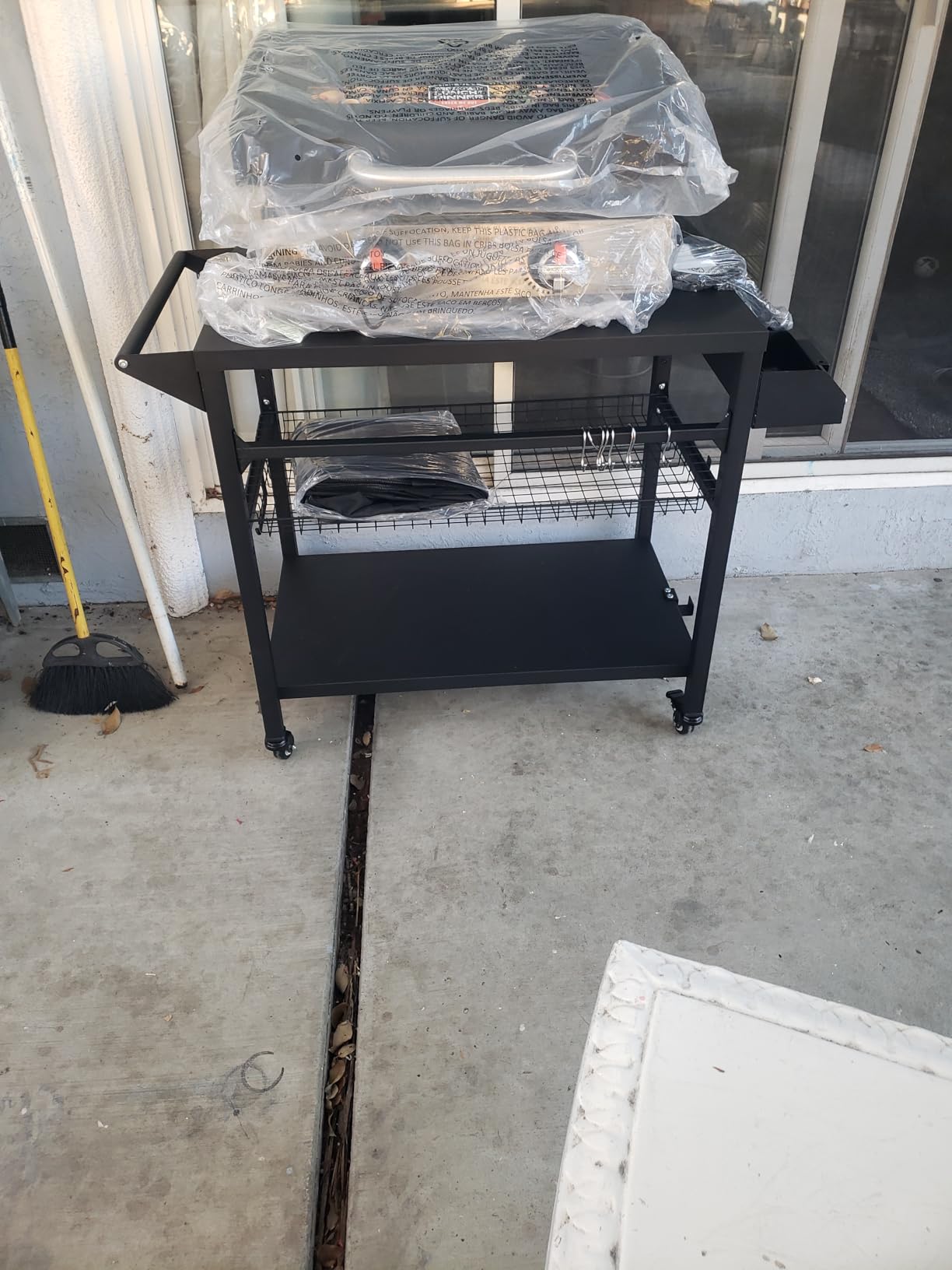 Spurgehom Outdoor Grill Cart, Pizza Oven Stand Table with Wheels customer photo 1