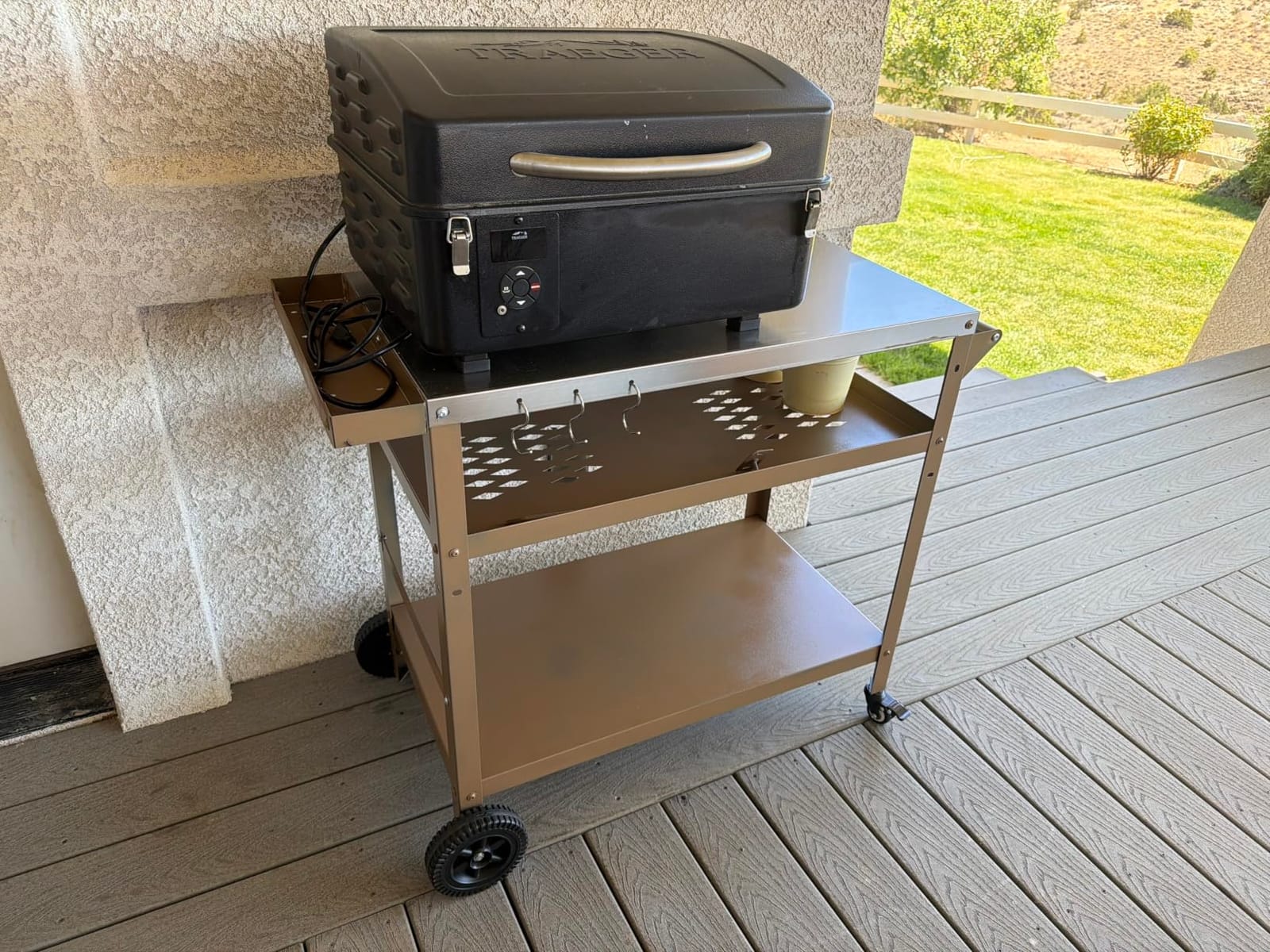 Spurgehom Outdoor Grill Cart, Pizza Oven Stand Table with Wheels customer photo 2