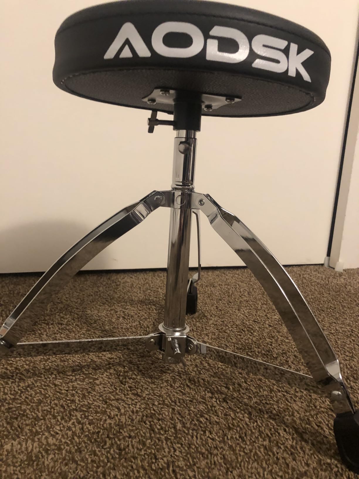 AODSK Heavy-Duty Drum Throne - Adjustable Height 17.13-23.62 Inches, Comfortable PU Surface, Extra-Thick Seat, 400 lbs Weight Capacity, Ideal for Adult Drummers customer photo 1
