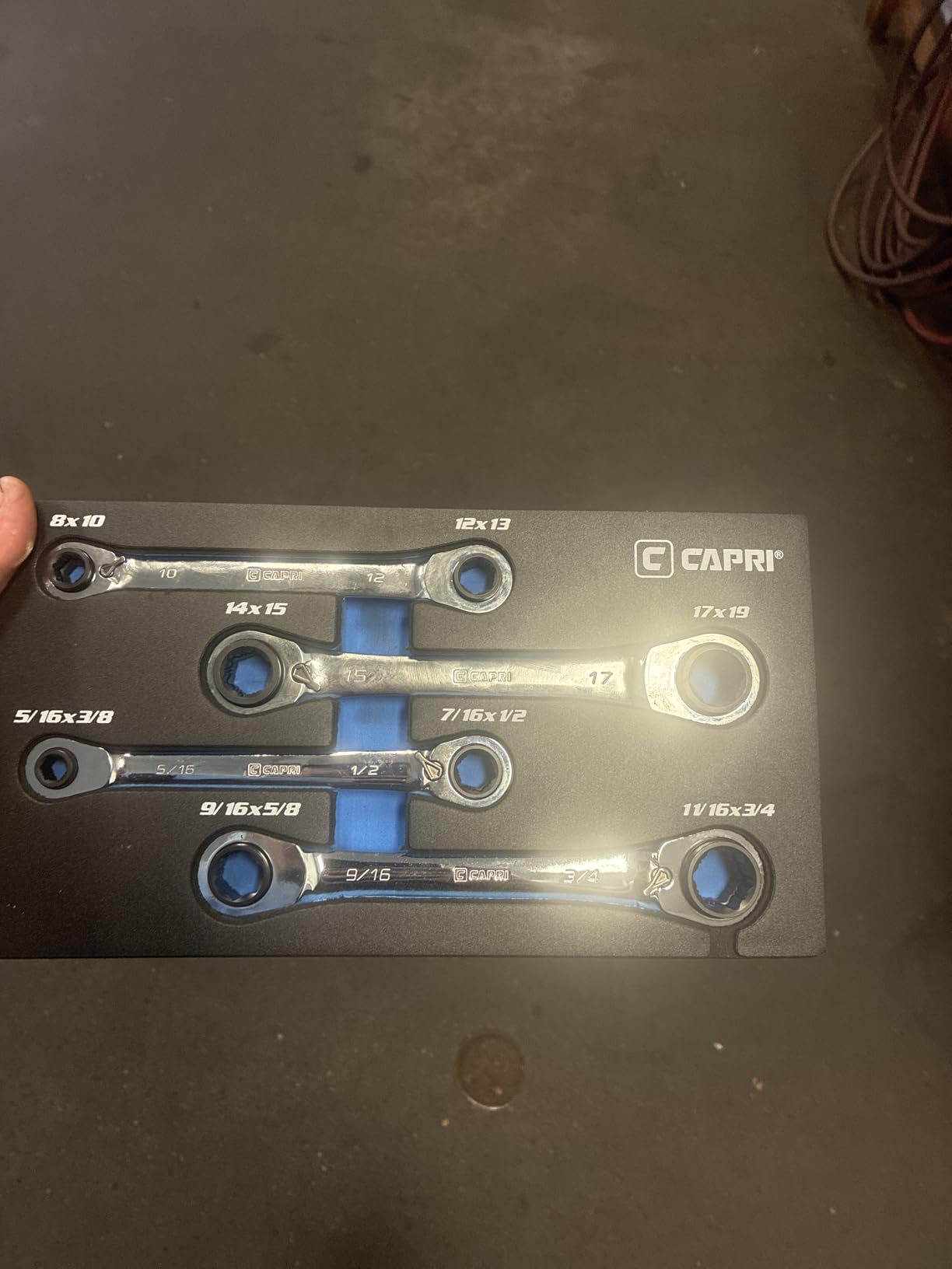 Capri Tools 4-in-1 120-Tooth Box End Reversible Ratcheting Wrench Set, Metric and SAE, 4-Piece with 16 Sizes customer photo 1