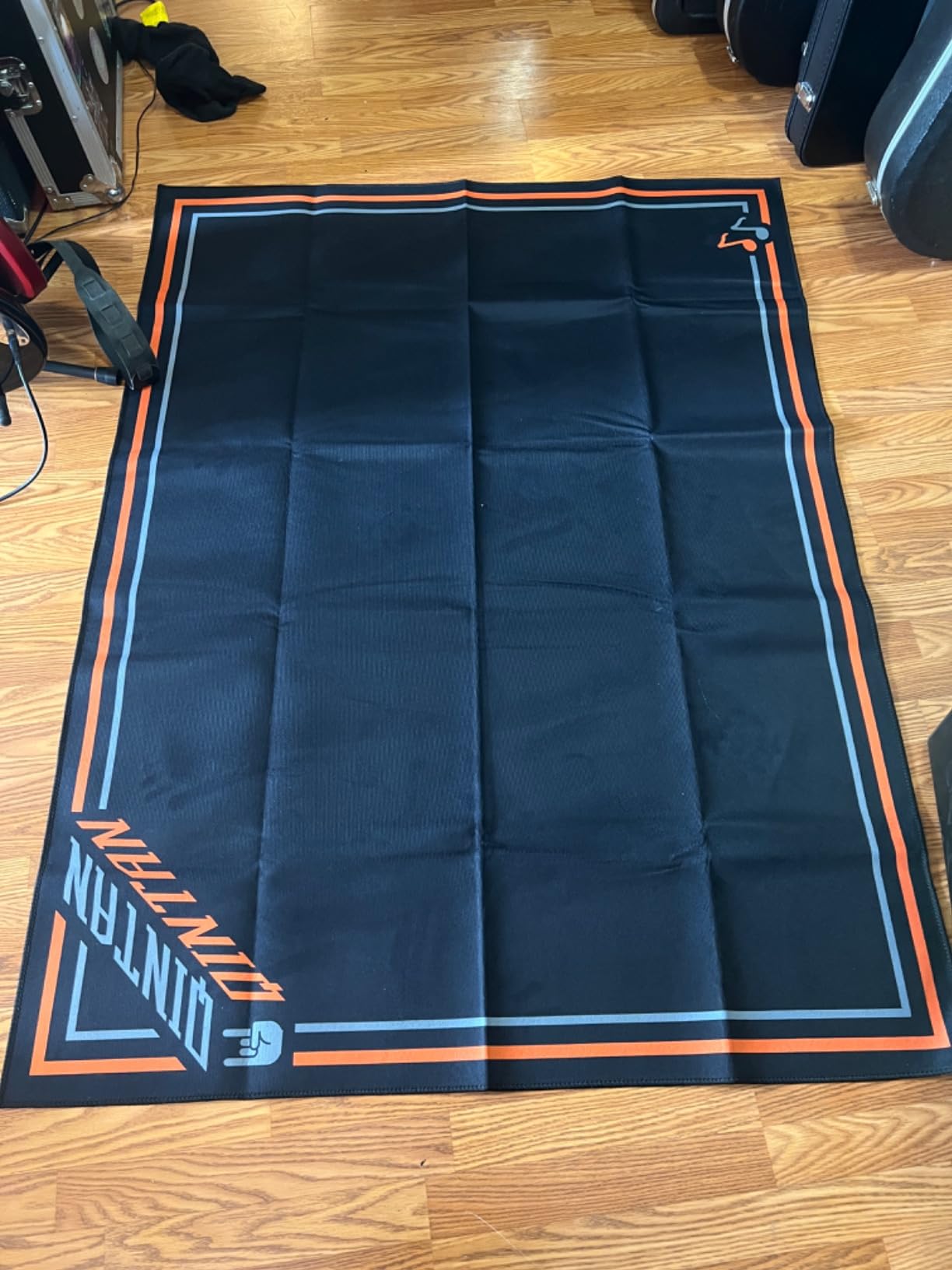 Drum Rug, Drum Mat with Non-Slip Grip Bottom(4x5.3Ft), Drum Carpet for Noise Reduction, Drum Pad for Jazz Drum & Electric Drum Set, Ideal Gift for Drummers, Drum Accessories, 47x63in, Black customer photo 2