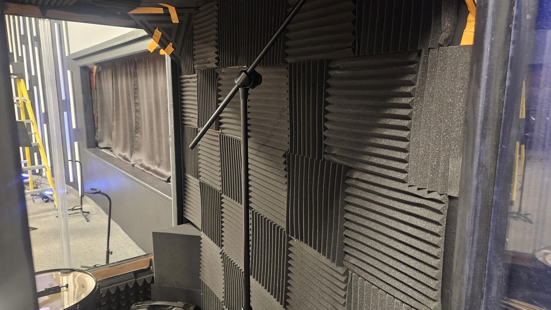 (2 Pack) — Sound Absorption-Diffuse Ceiling Corner Bass Trap «Triangle-TRI» Acoustic Foam with Perforated Laminated HDF Plate | 42x42x42cm | Triangular Pyramid | Color: (TRI, White) customer photo 2