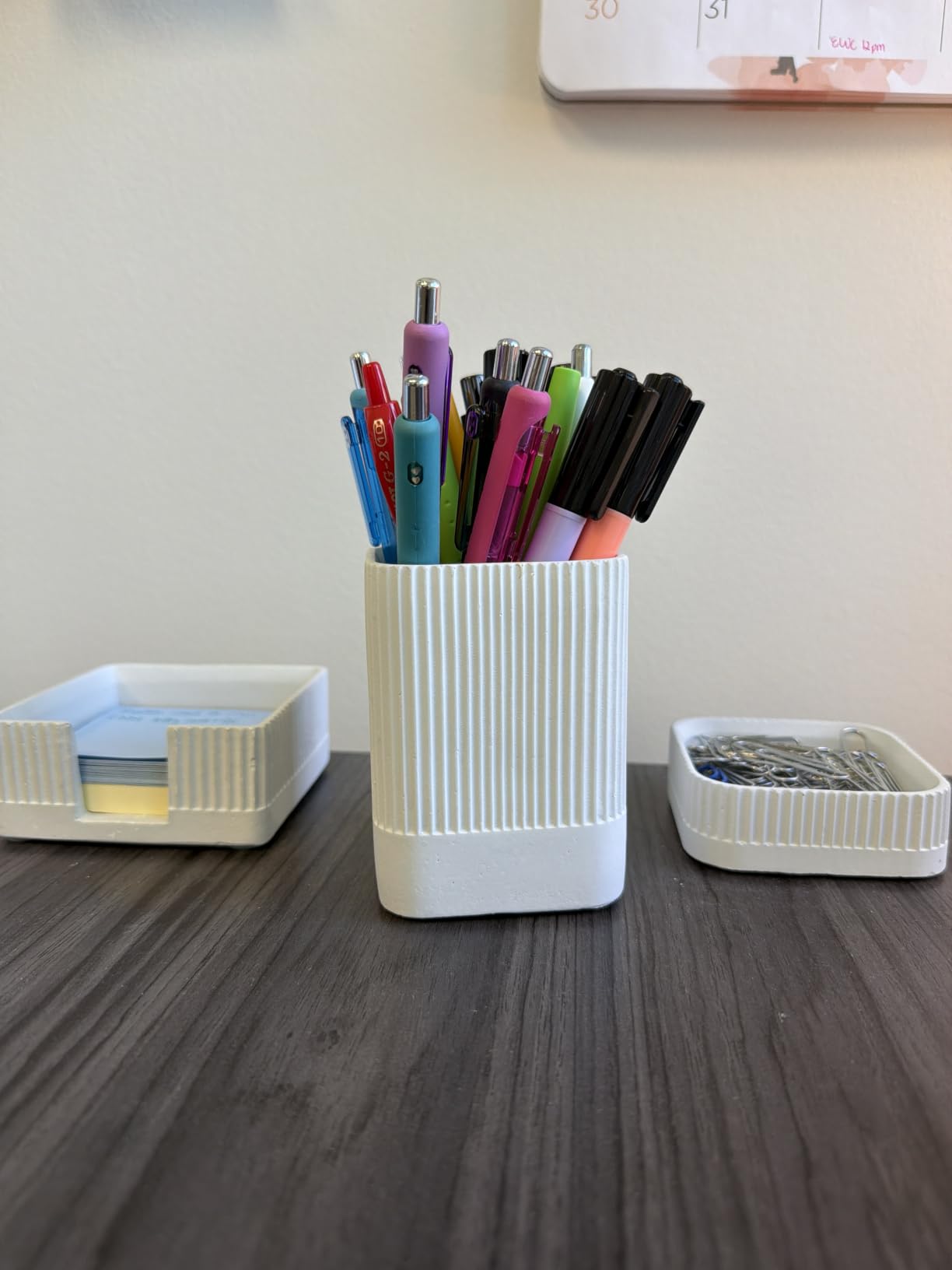 Aesthetic Desk Organizer Set of 3 - Sturdy Concrete Office Accessories customer photo 1