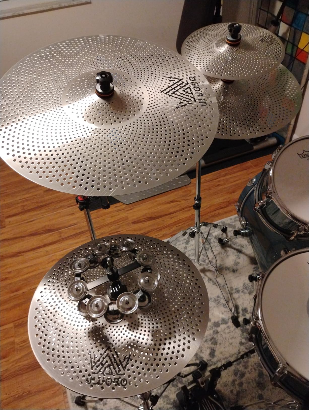 Low Volume Cymbal Pack, Silent Cymbals, Quiet Cymbals Set for Drummer Practice, 6/8/10''Spalsh+14''Hihat+16