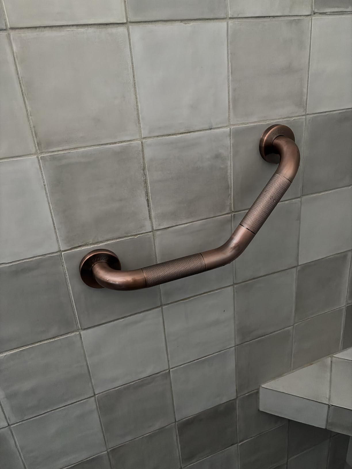 Grab Bars for Bathtubs and Showers- 1-1/4 x 16 Angled Shower Grab Bar for Seniors Knurled Stainless Steel Handicap Grab Bars for Wall, 15