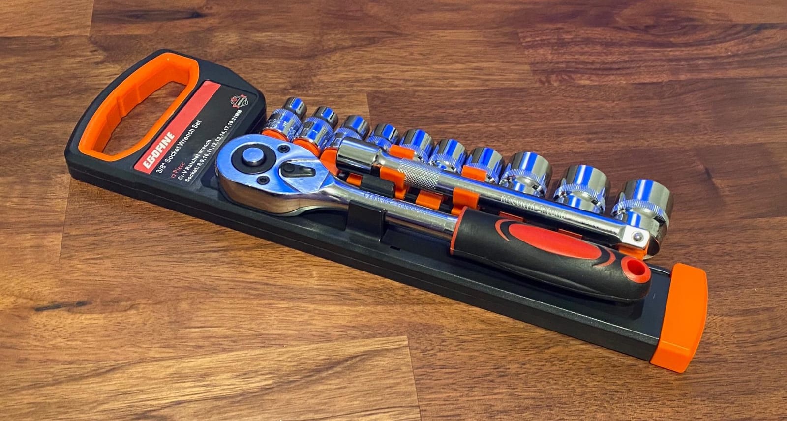 Egofine 21pcs 3/8 Inch Ratchet Socket Wrench Set, Drive Socket Set with 19 Sockets, 6-24mm sockets and 2 Way Quick Released Ratchet Handle and Extension Bar customer photo 1