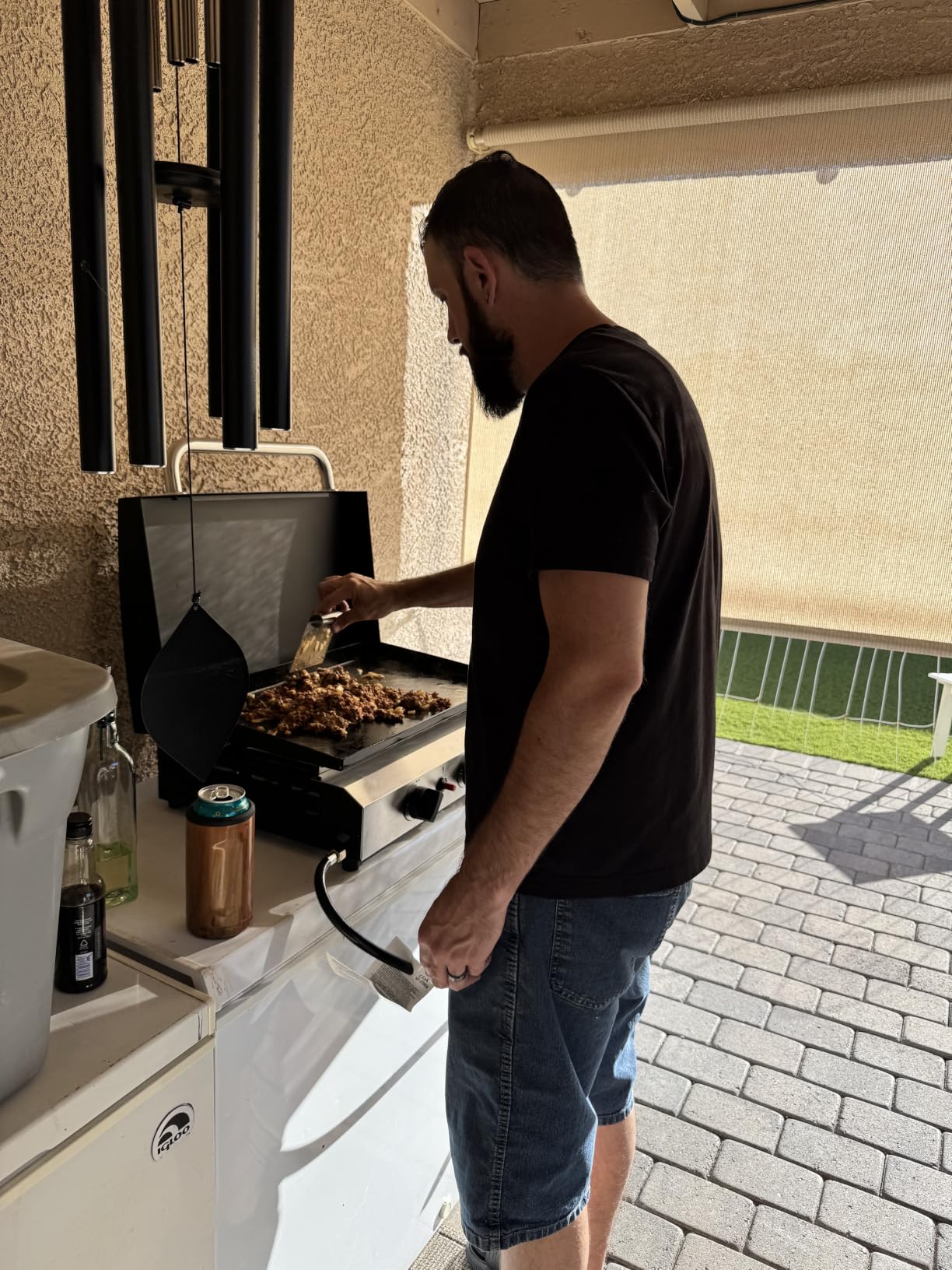 SKOK 3 Burners Outdoor Tabletop Gas Griddle with Hood, Flat Top Grill customer photo 1