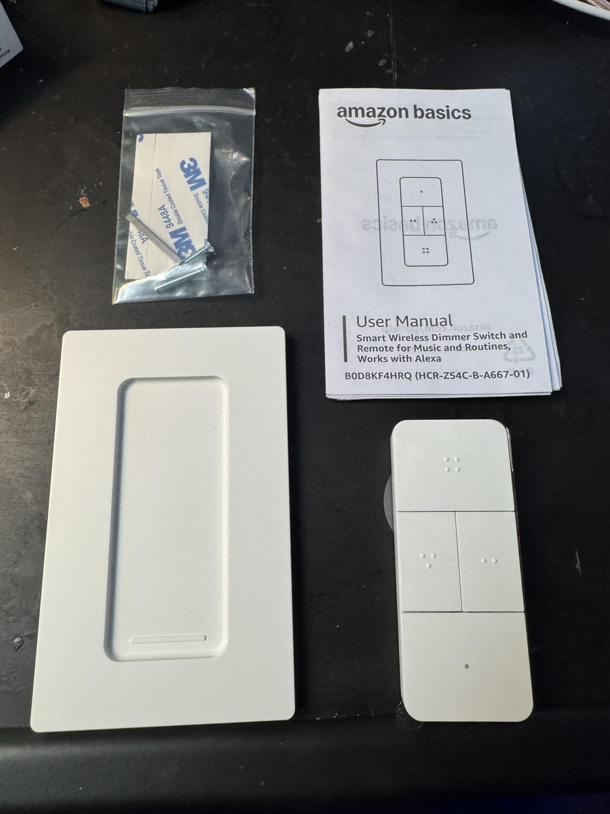 Amazon Basics Smart Dimmer Switch and Remote for Music and Routines, Works with Alexa Only, Compatible Echo Devices Required, Easy Setup, No Wiring Required, Handheld customer photo 1