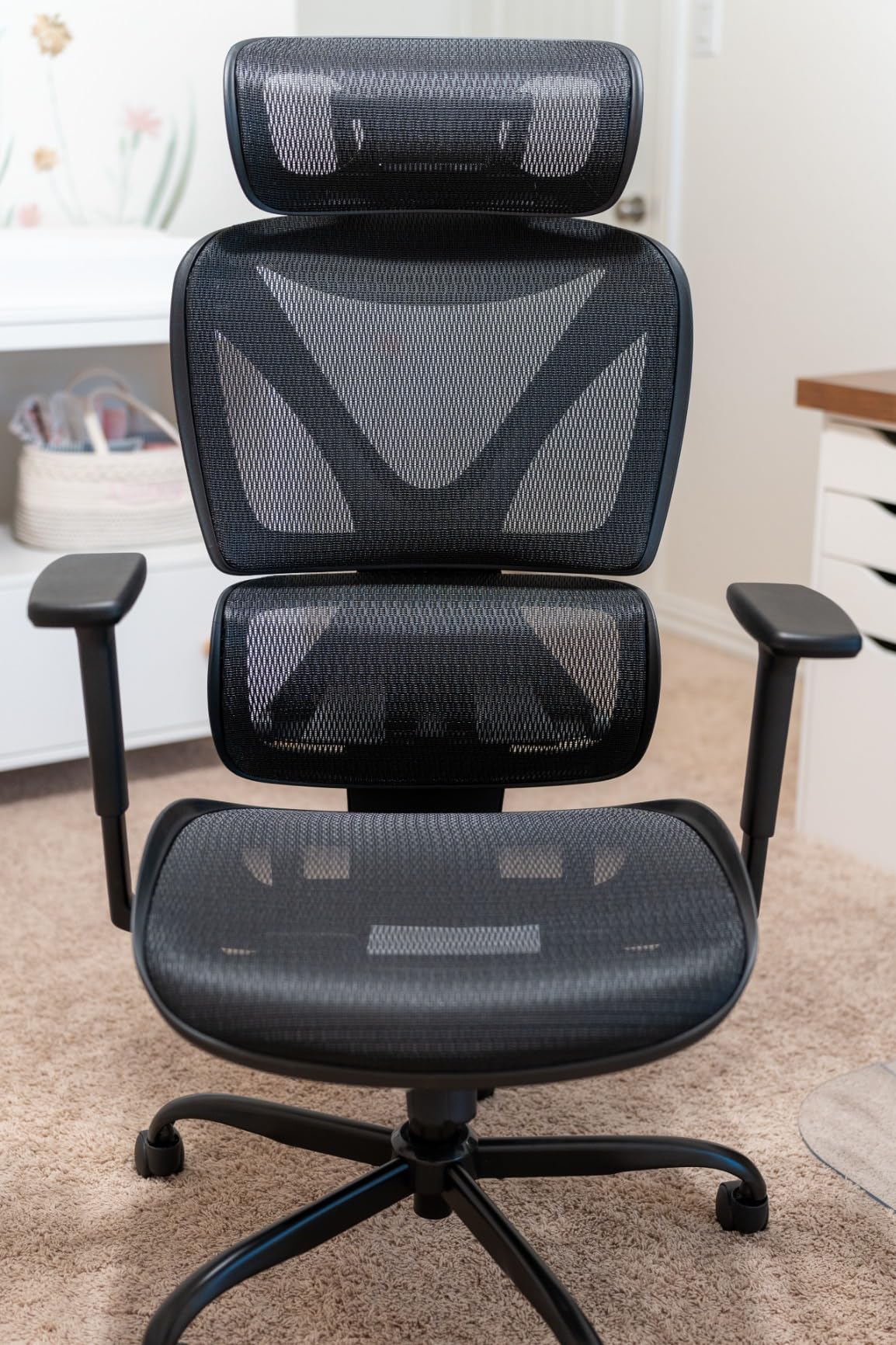 GABRYLLY Ergonomic Office Chair, Big and Tall Mesh Chair with Lumbar Support, 3D armrest - 215° Rotation, Adjustable Headrest & Soft Seat, Durable Computer Chair 350LBS for Work Gaming customer photo 2